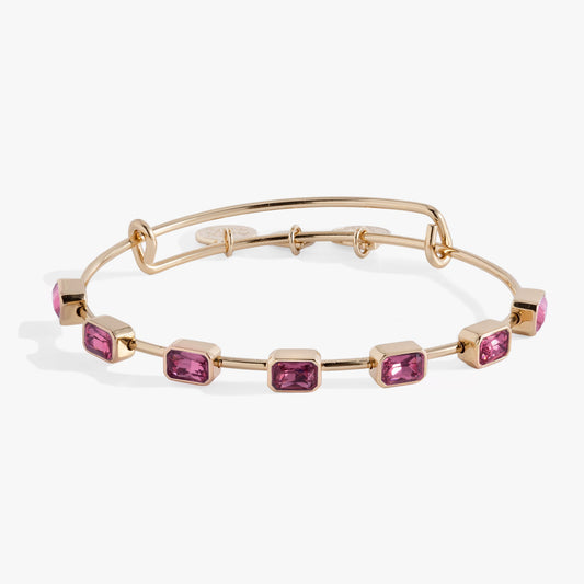 October Birthstone Emerald Cut Bangle Gold