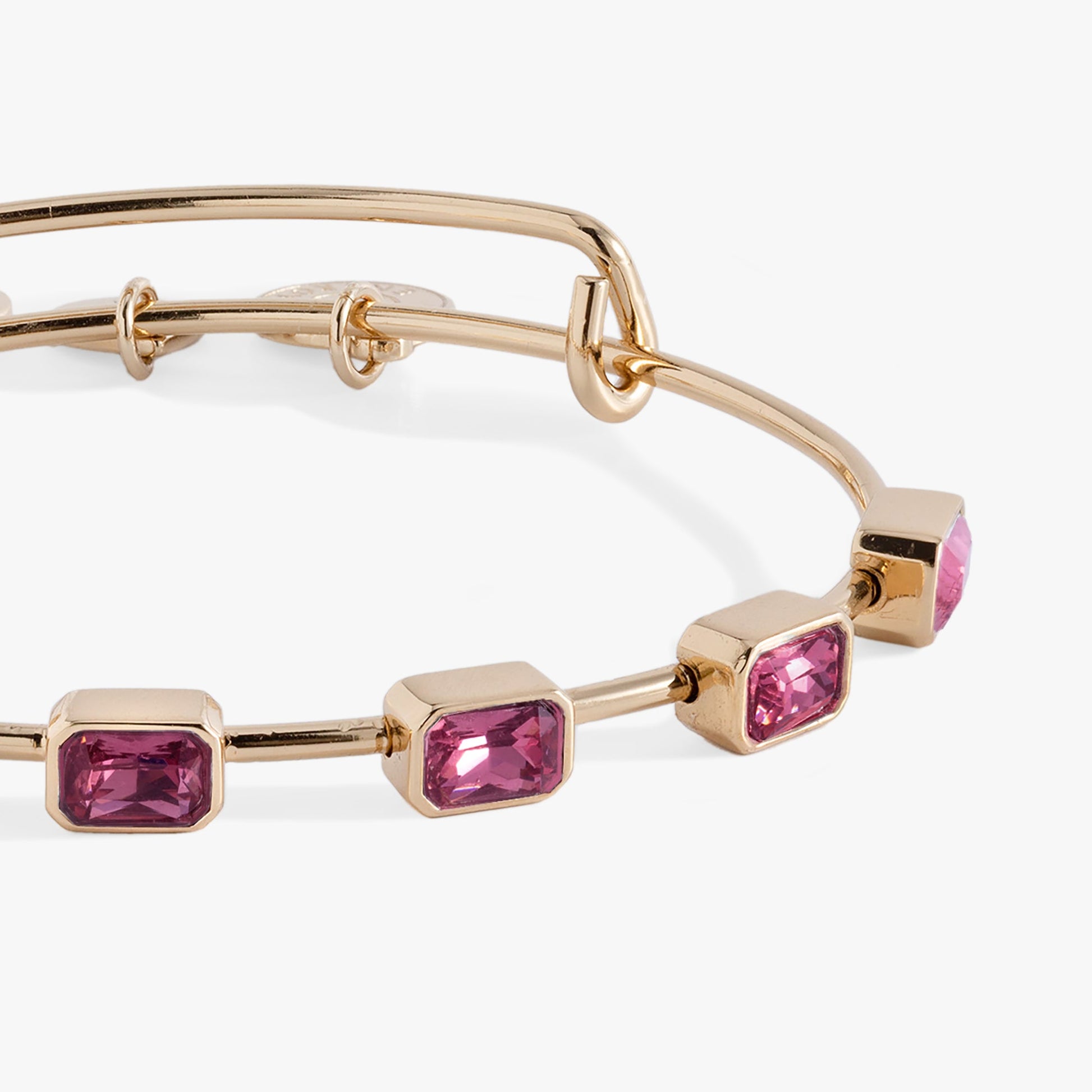 October Birthstone Emerald Cut Bangle Gold