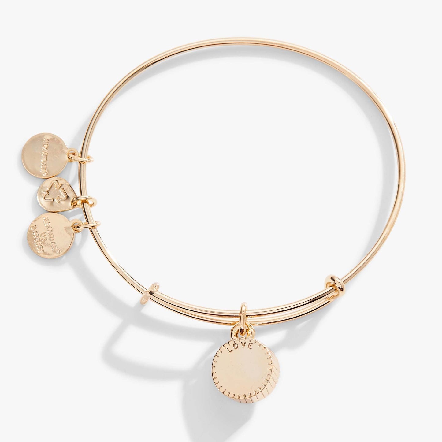 Rose October Birthstone Charm Bangle Silver