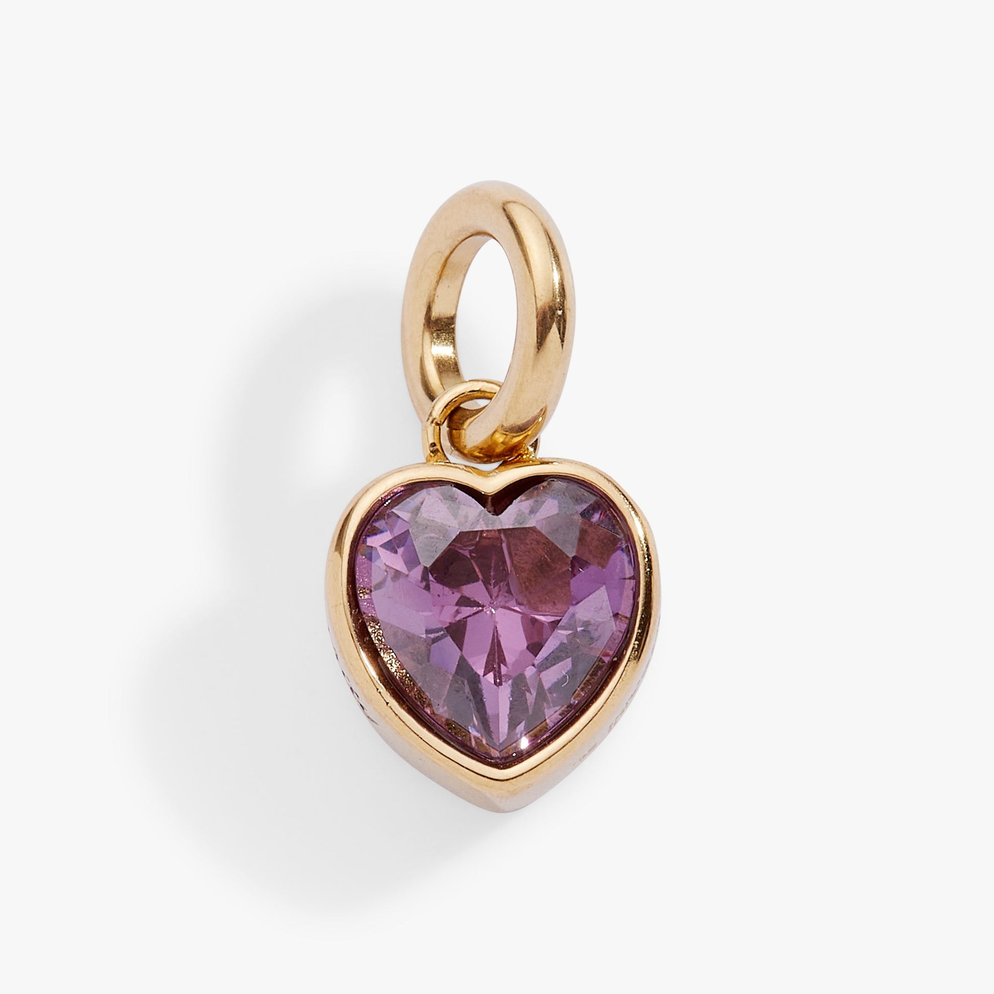 Clarity' Heart Birthstone Charm-FEB Stainless Steel Gold