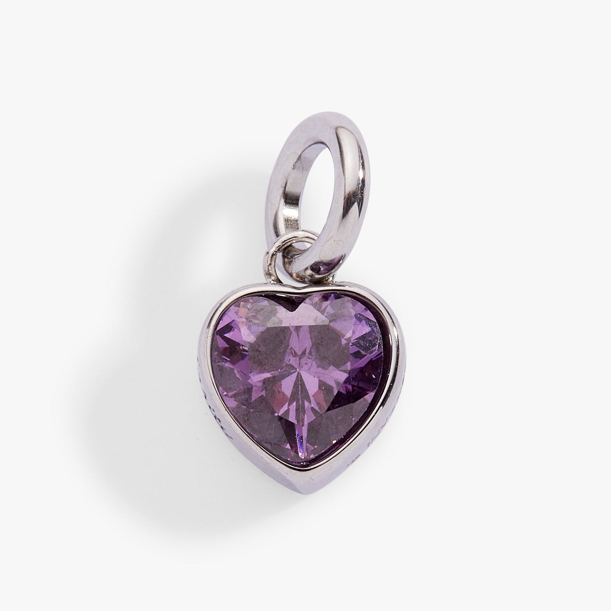 Clarity' Heart Birthstone Charm-FEB Stainless Steel Gold