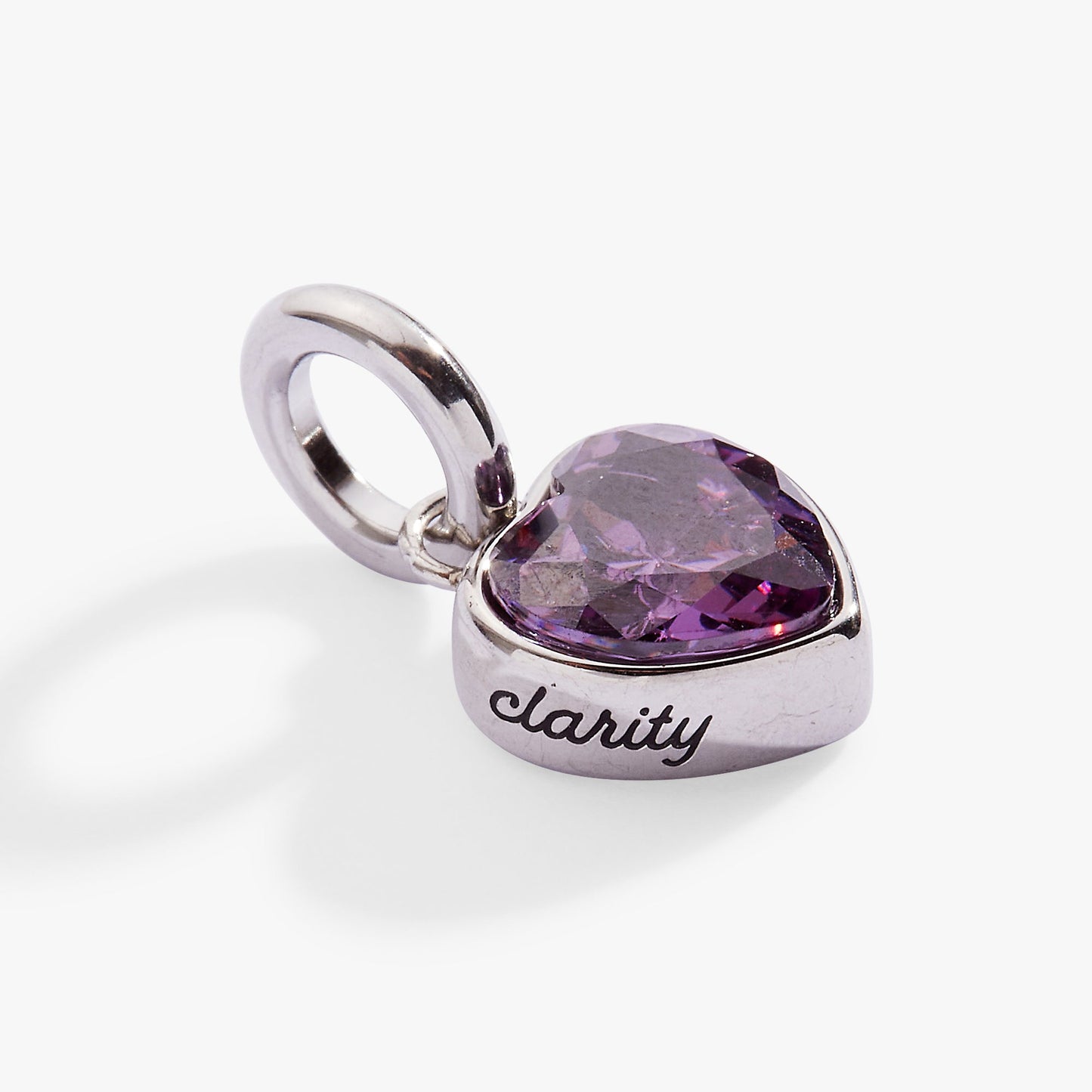 Clarity' Heart Birthstone Charm-FEB Stainless Steel Gold