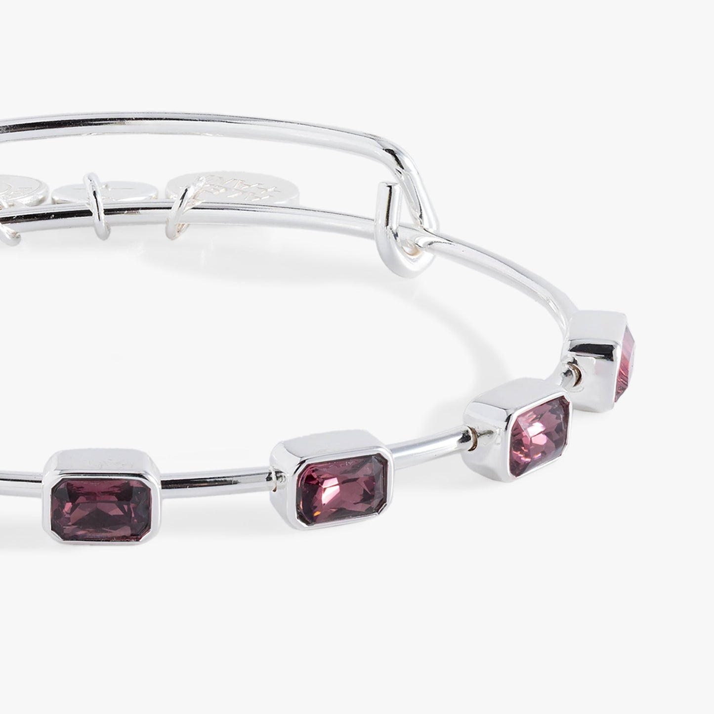 February Birthstone Emerald Cut Bangle Gold