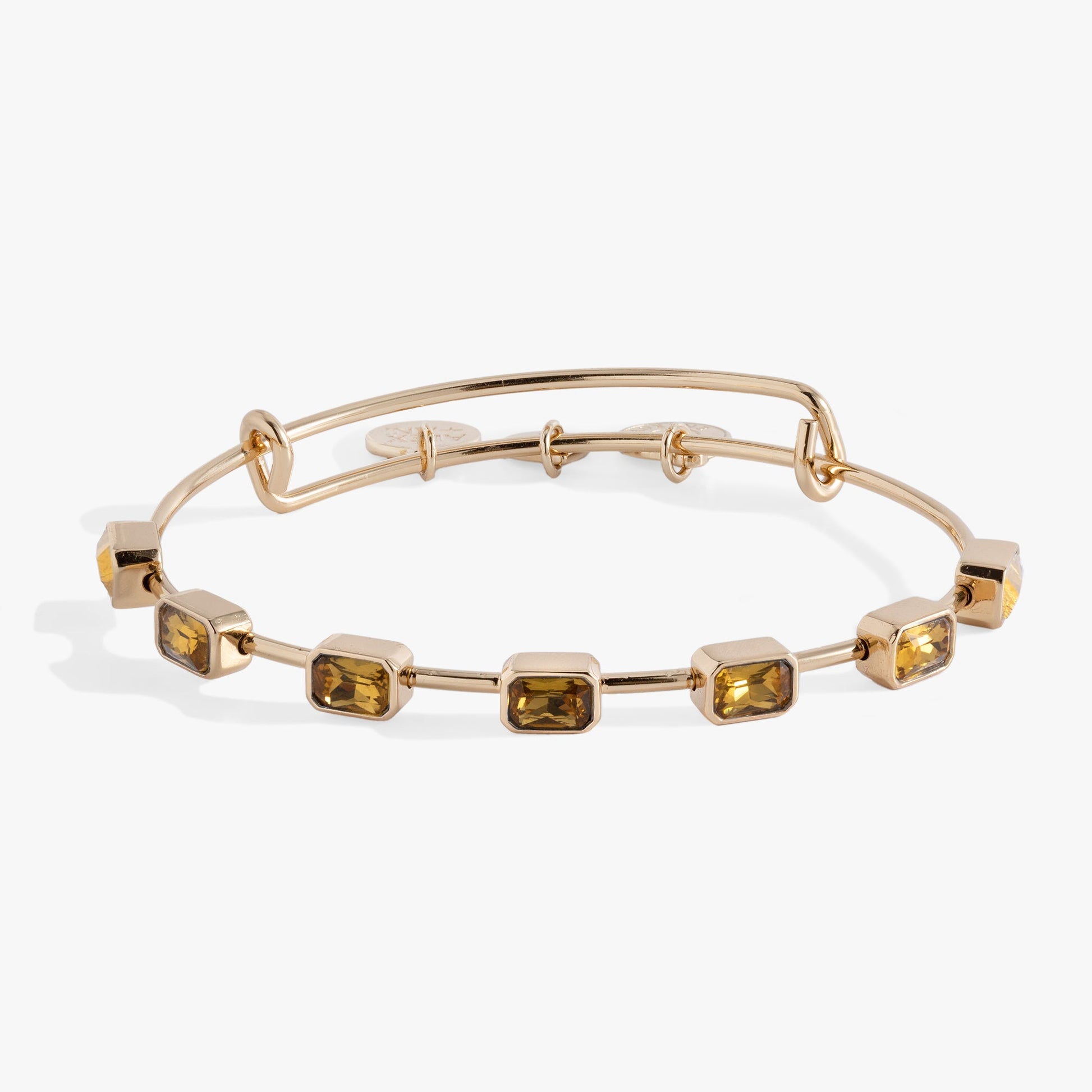 November Birthstone Emerald Cut Bangle Gold