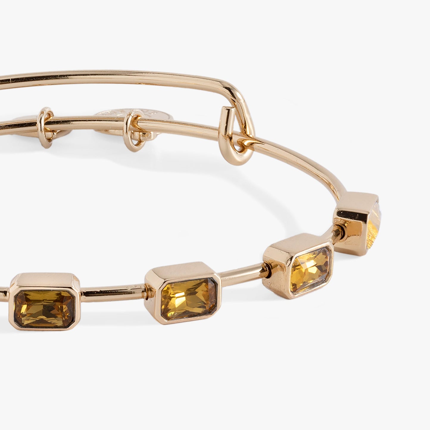 November Birthstone Emerald Cut Bangle Gold