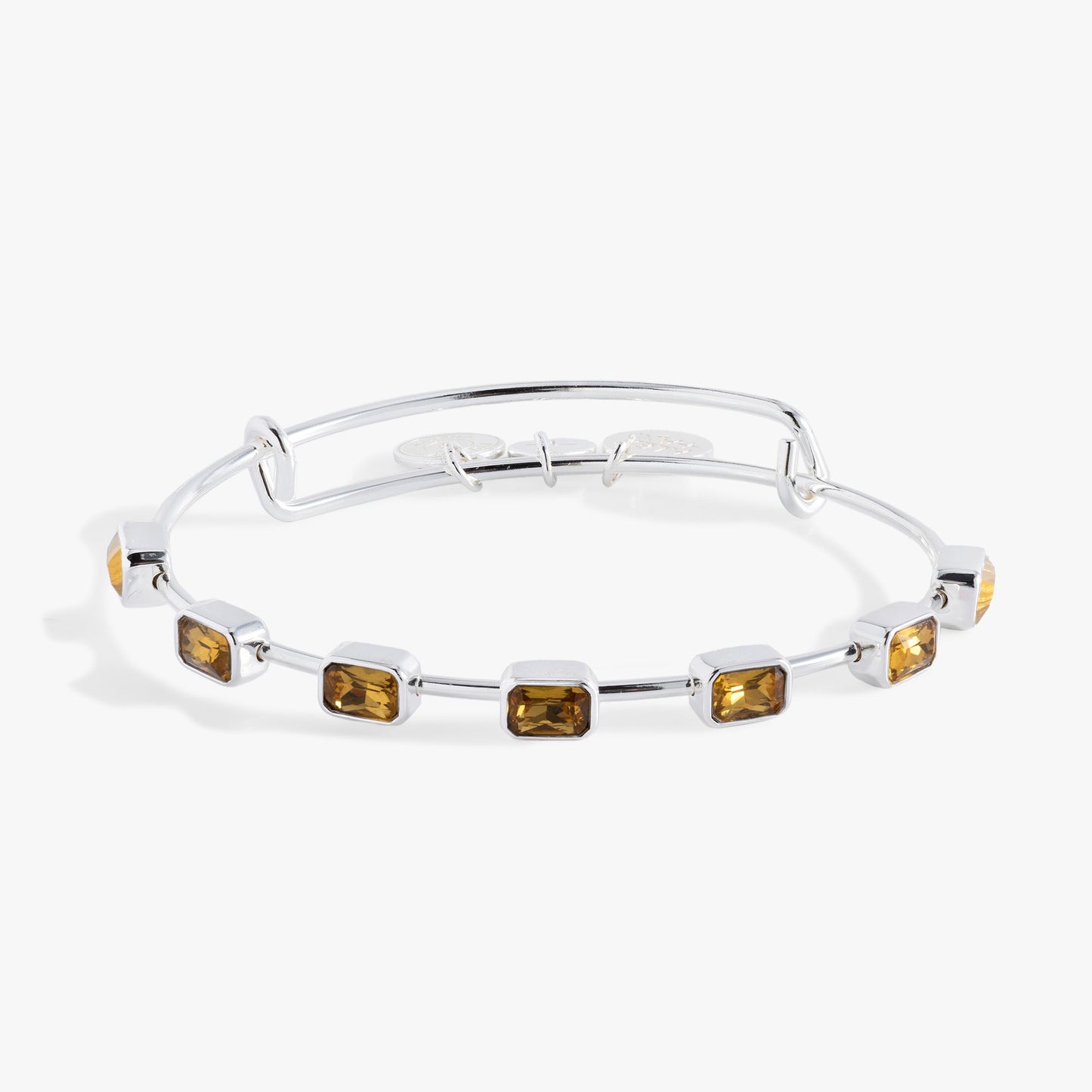 November Birthstone Emerald Cut Bangle Gold