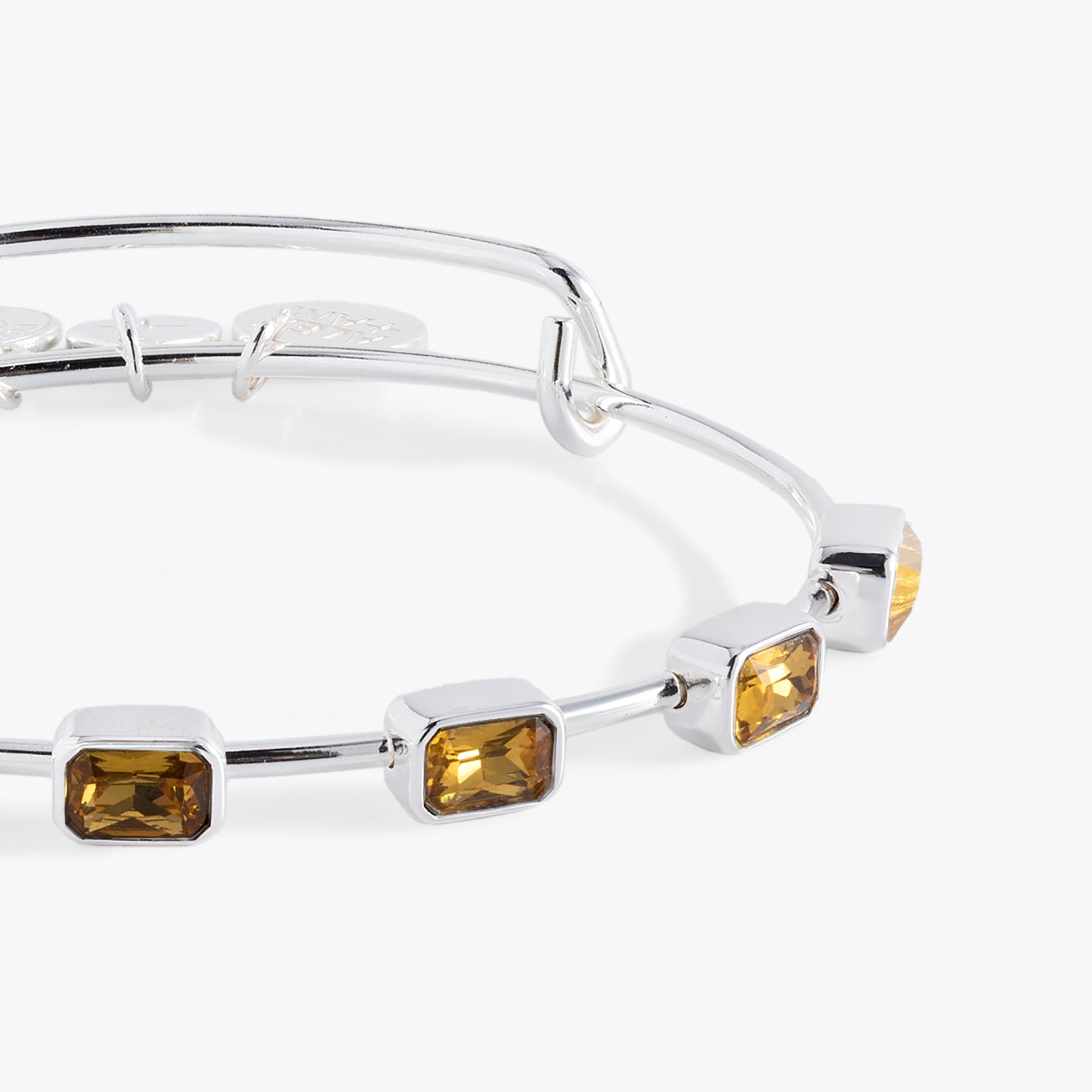 November Birthstone Emerald Cut Bangle Gold