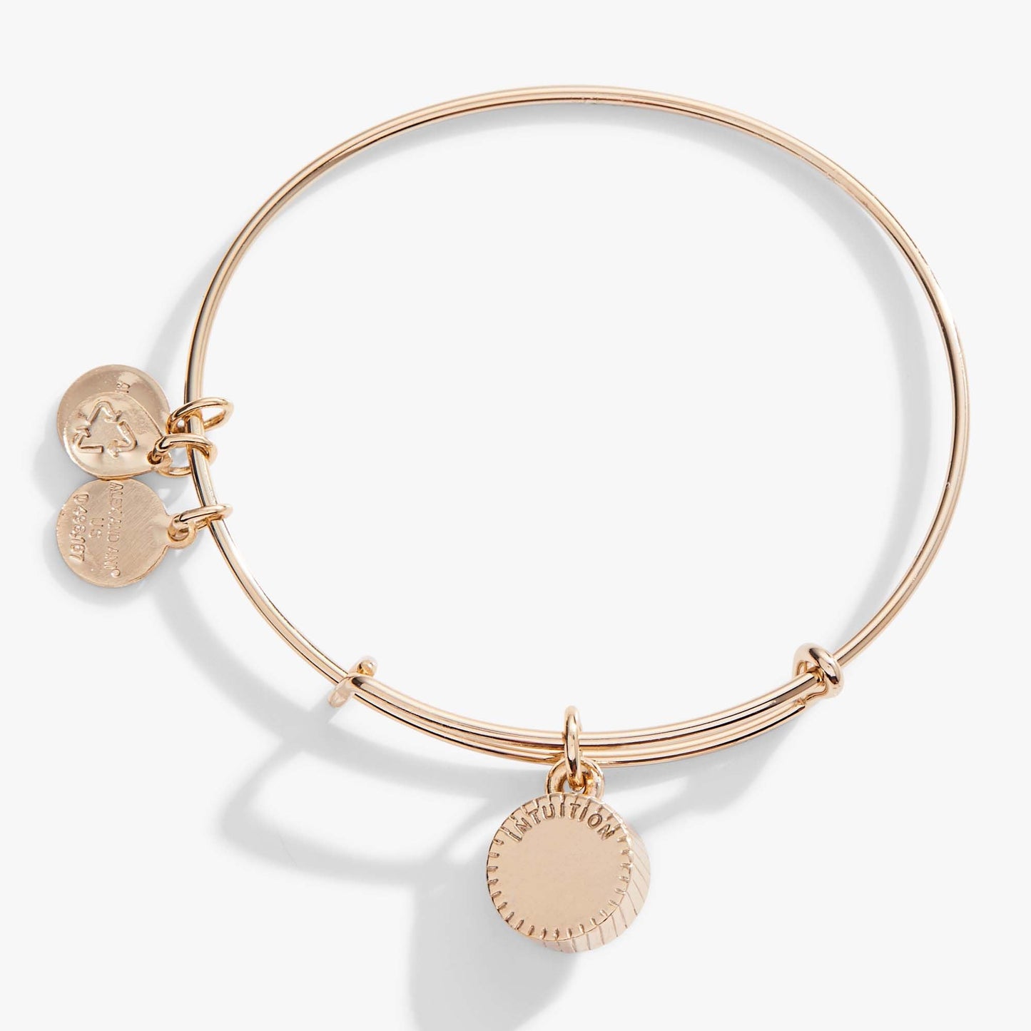 Amethyst February Birthstone Charm Bangle Gold