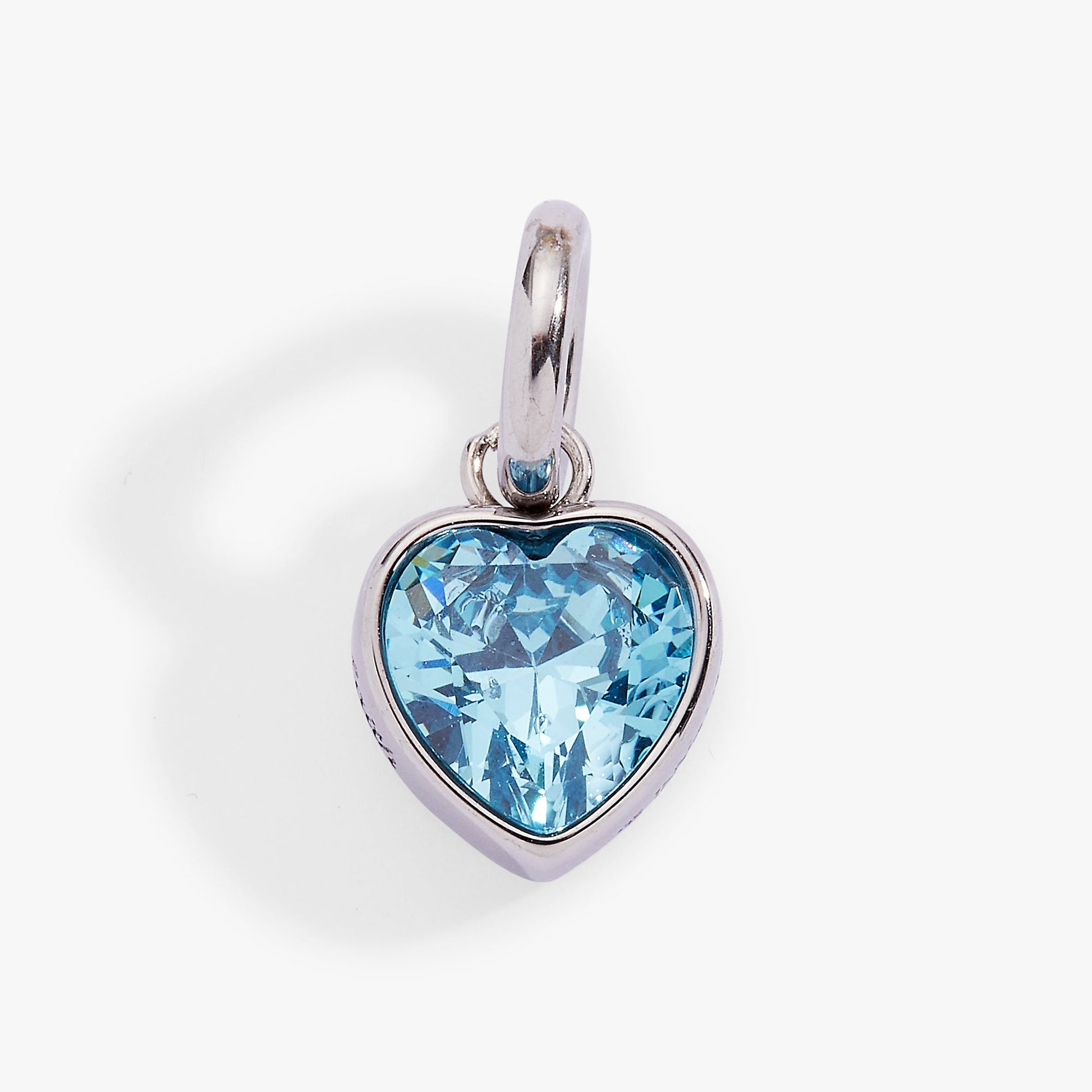 Faith' Heart Birthstone Charm-MARCH Stainless Steel Gold