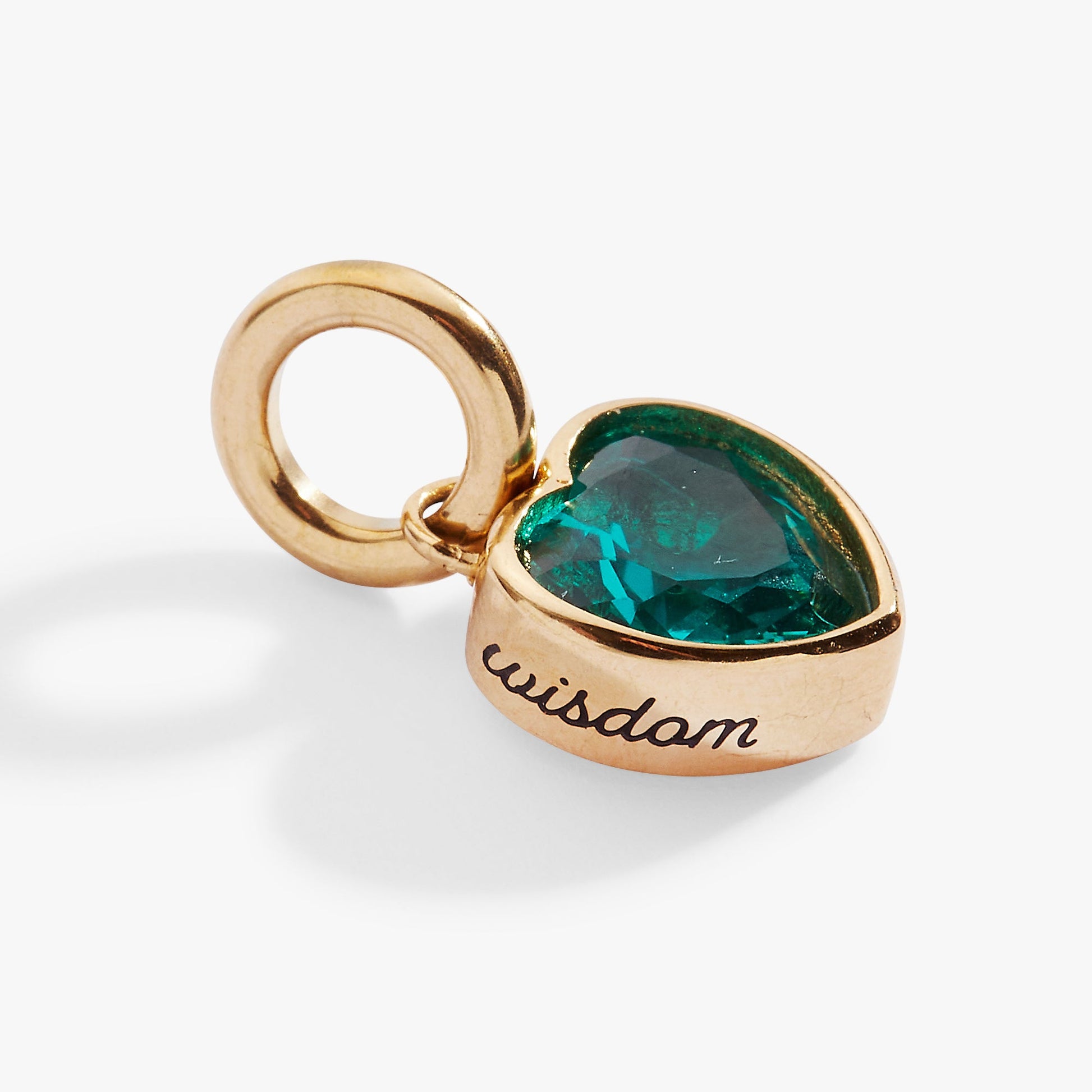 Wisdom' Heart Birthstone Charm-DECEMBER Stainless Steel Gold