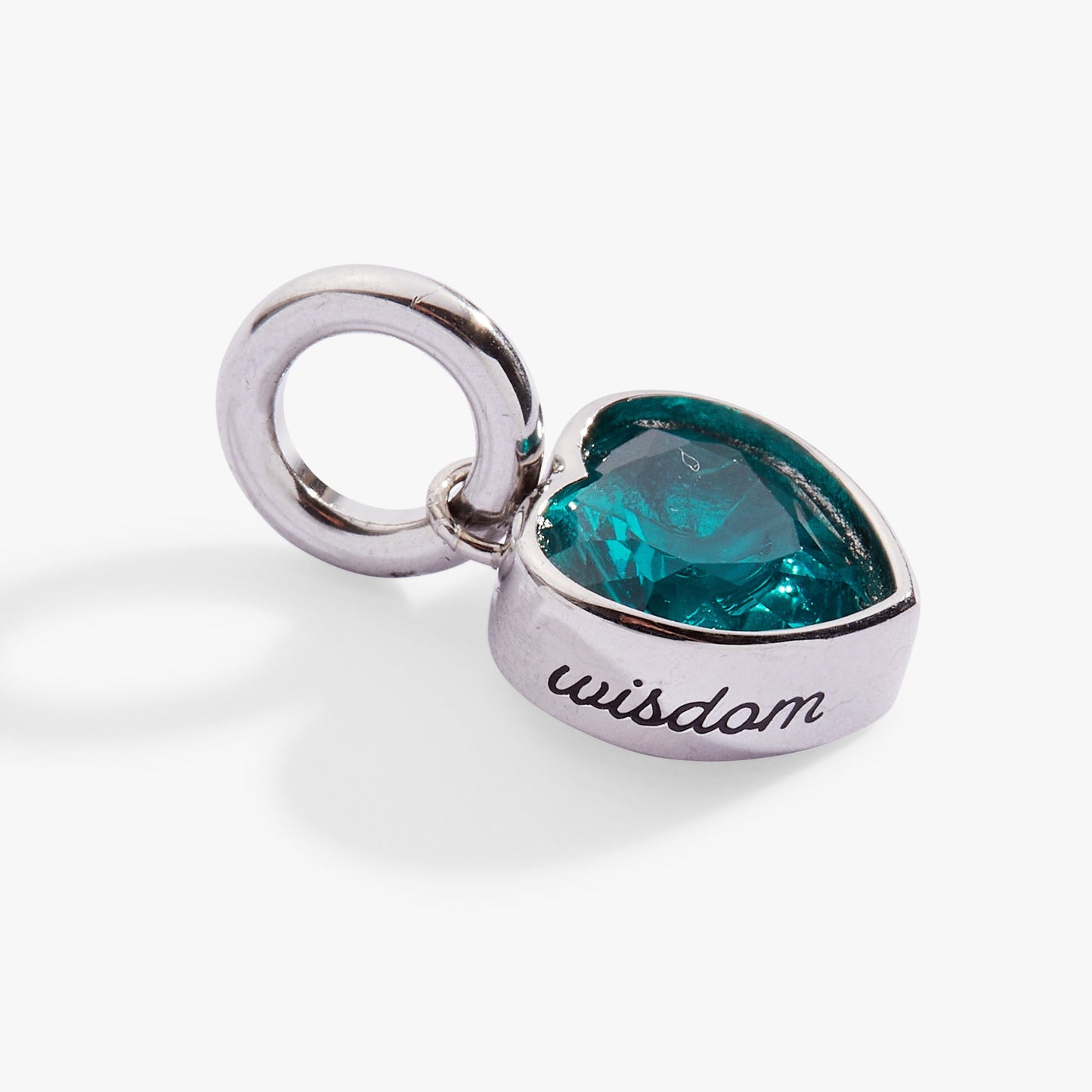 Wisdom' Heart Birthstone Charm-DECEMBER Stainless Steel Gold