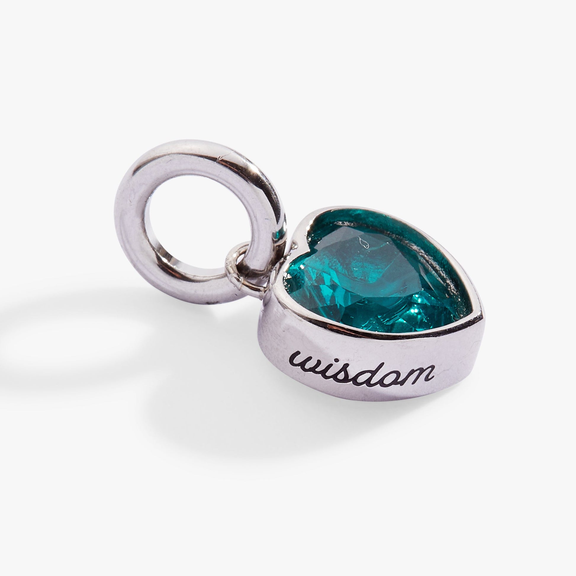 Wisdom' Heart Birthstone Charm-DECEMBER Stainless Steel Gold