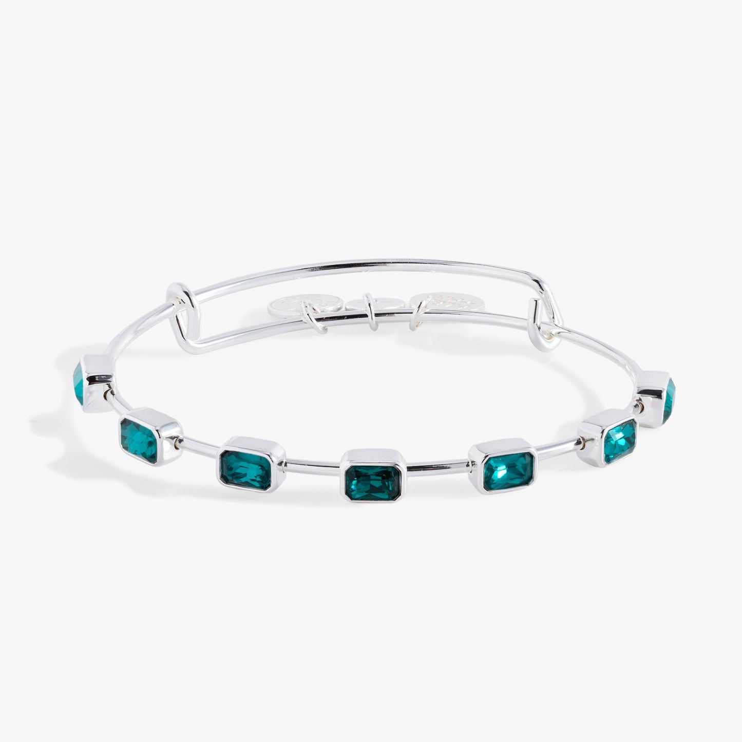 December Birthstone Emerald Cut Bangle Gold