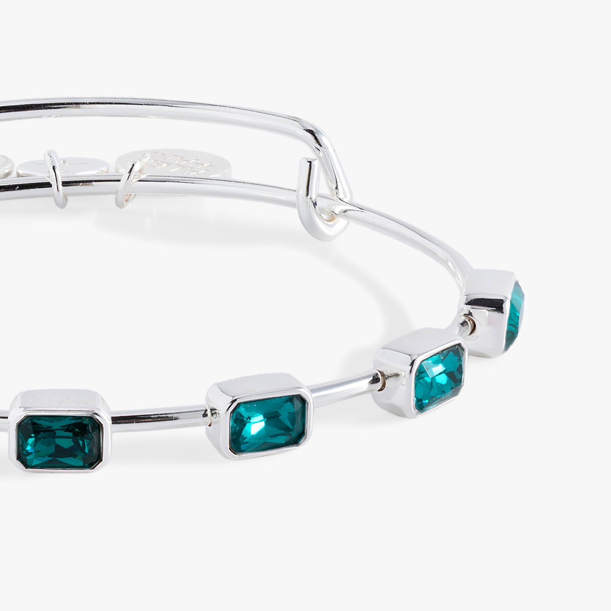 December Birthstone Emerald Cut Bangle Gold