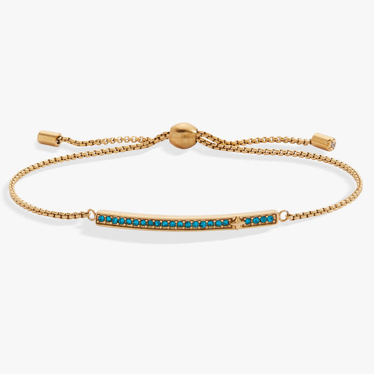 Birthstone Pave Bolo - December Stainless Steel Gold