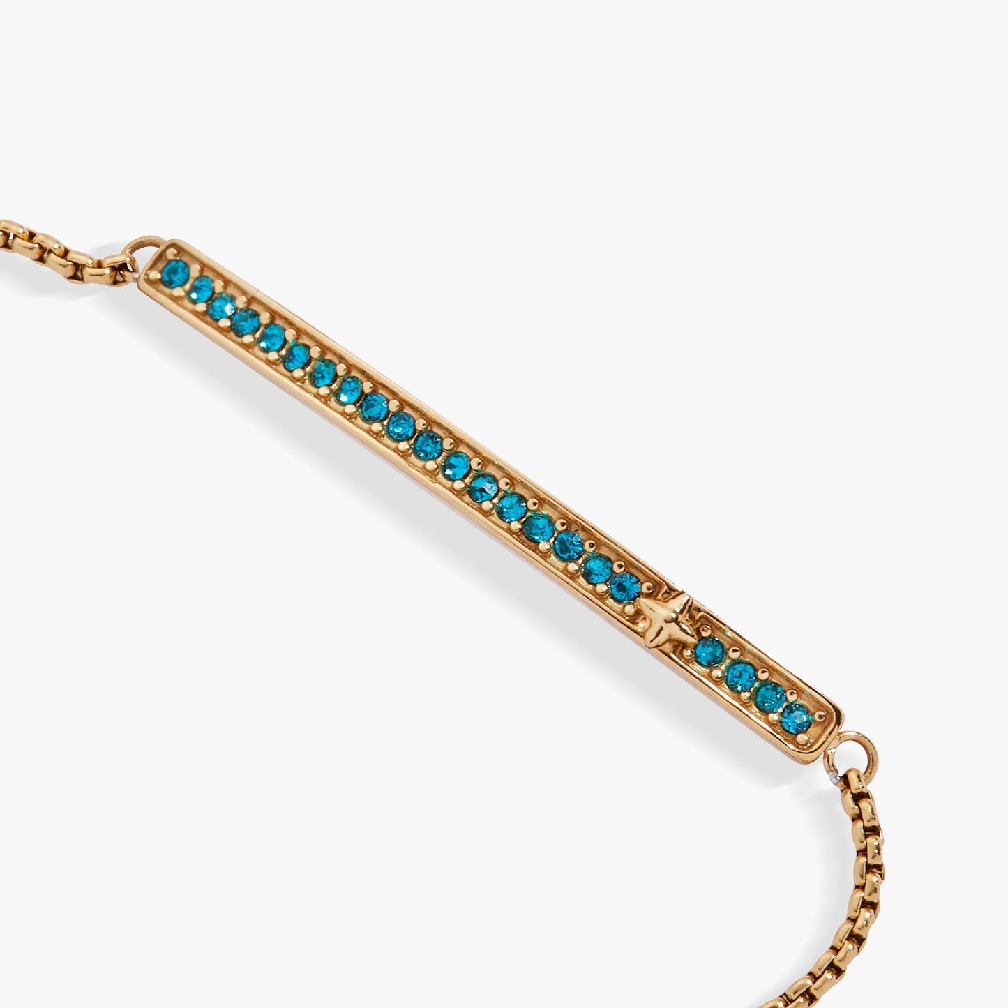 Birthstone Pave Bolo - December Stainless Steel Gold