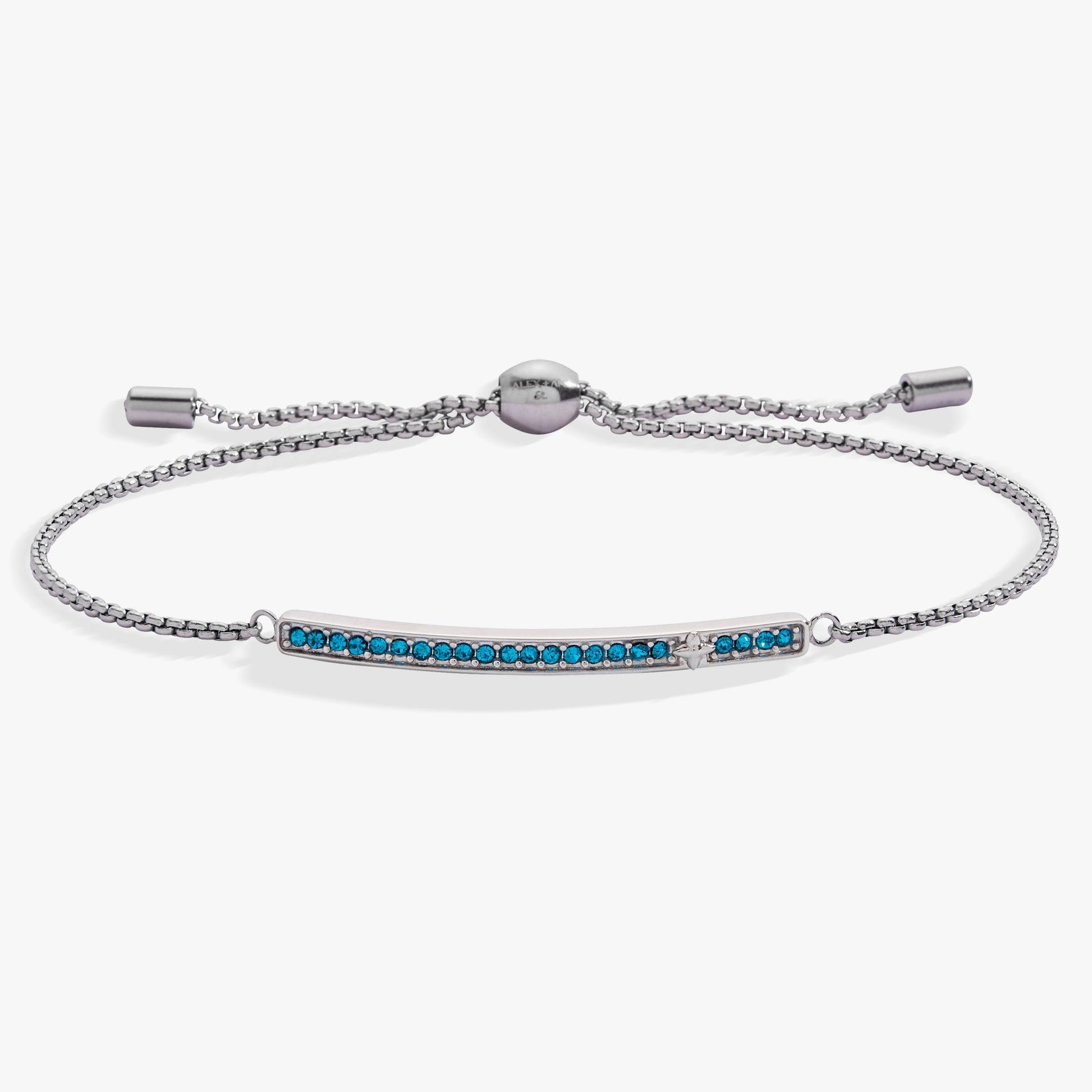 Birthstone Pave Bolo - December Stainless Steel Gold