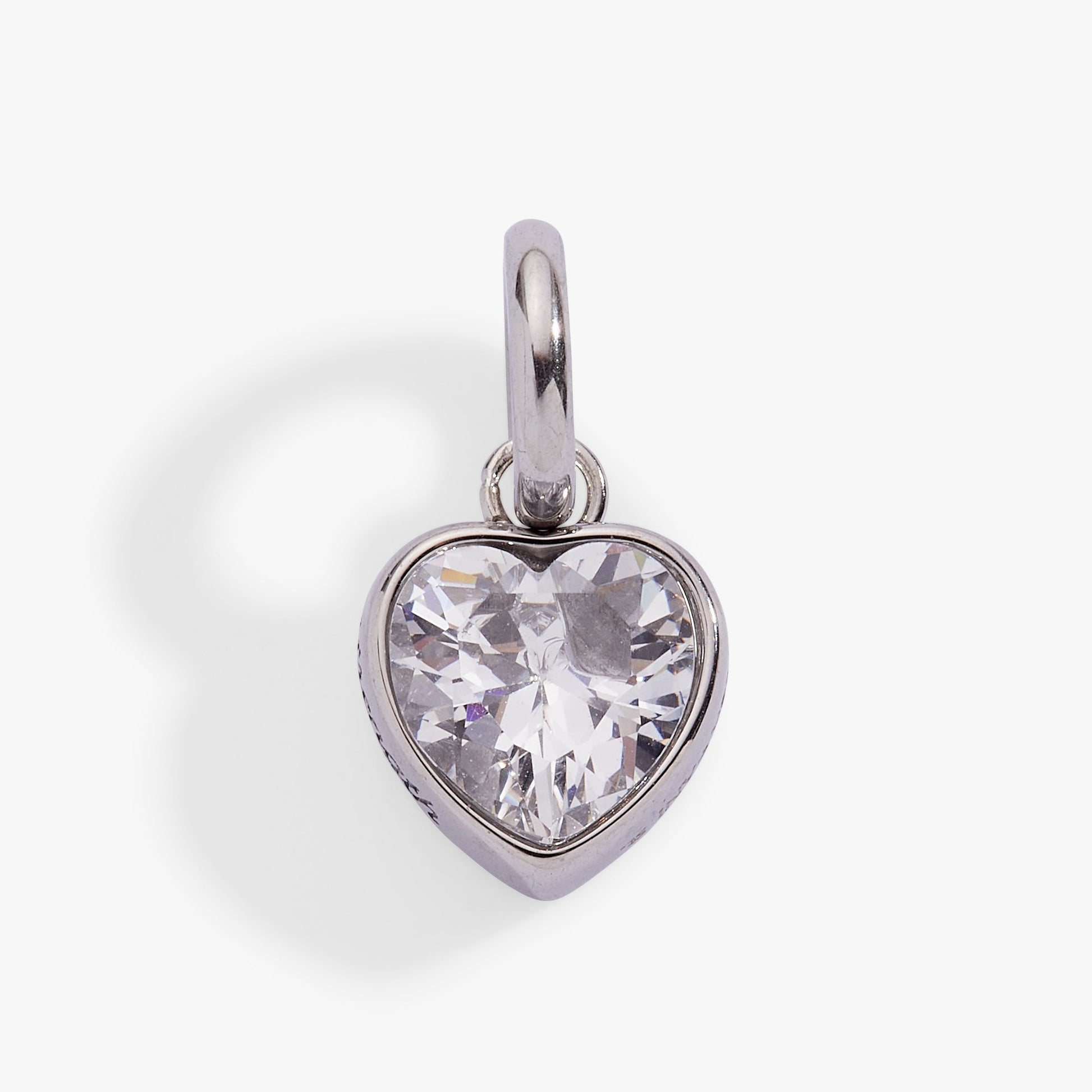 Strength' Heart Birthstone Charm-APRIL Stainless Steel Gold