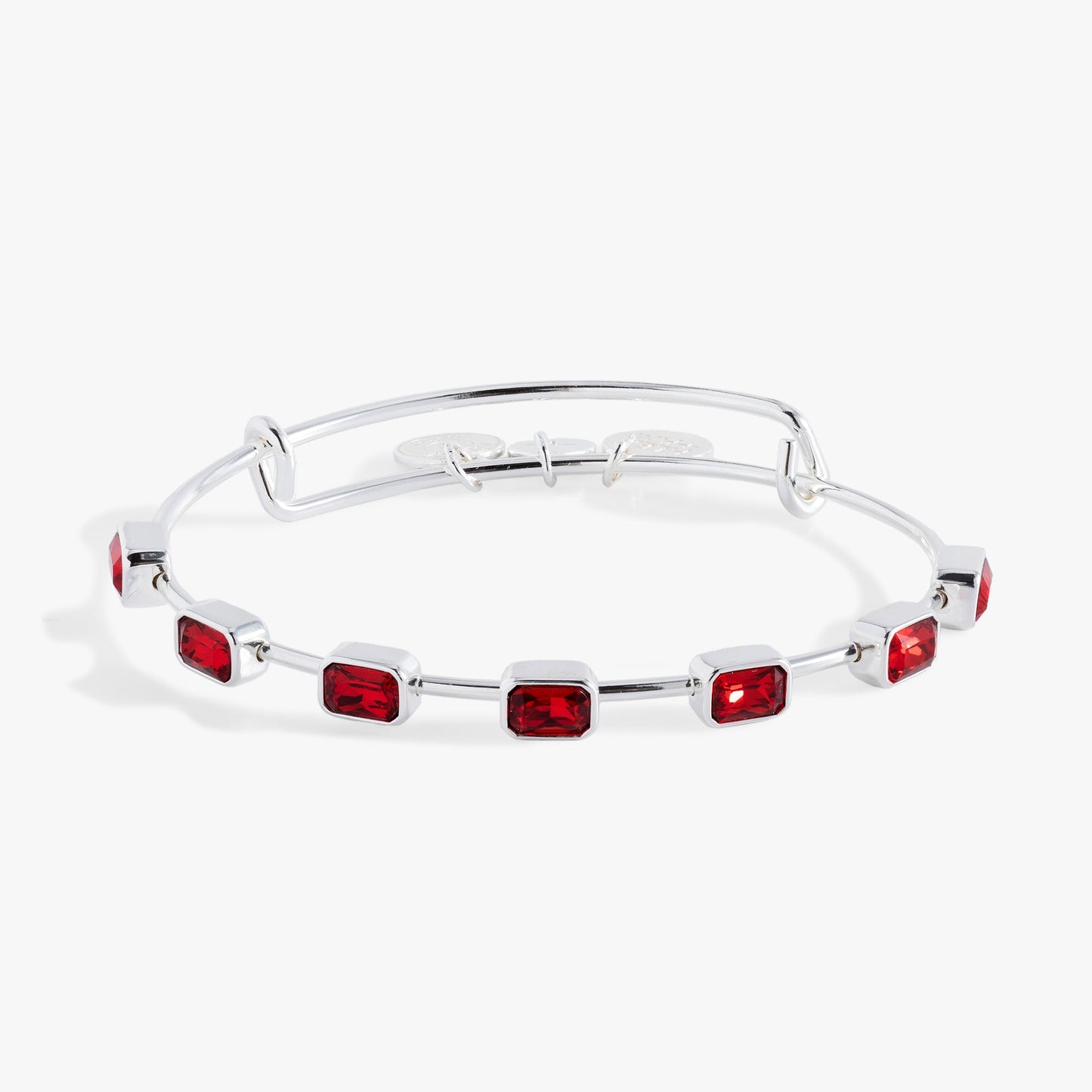January Birthstone Emerald Cut Bangle Silver