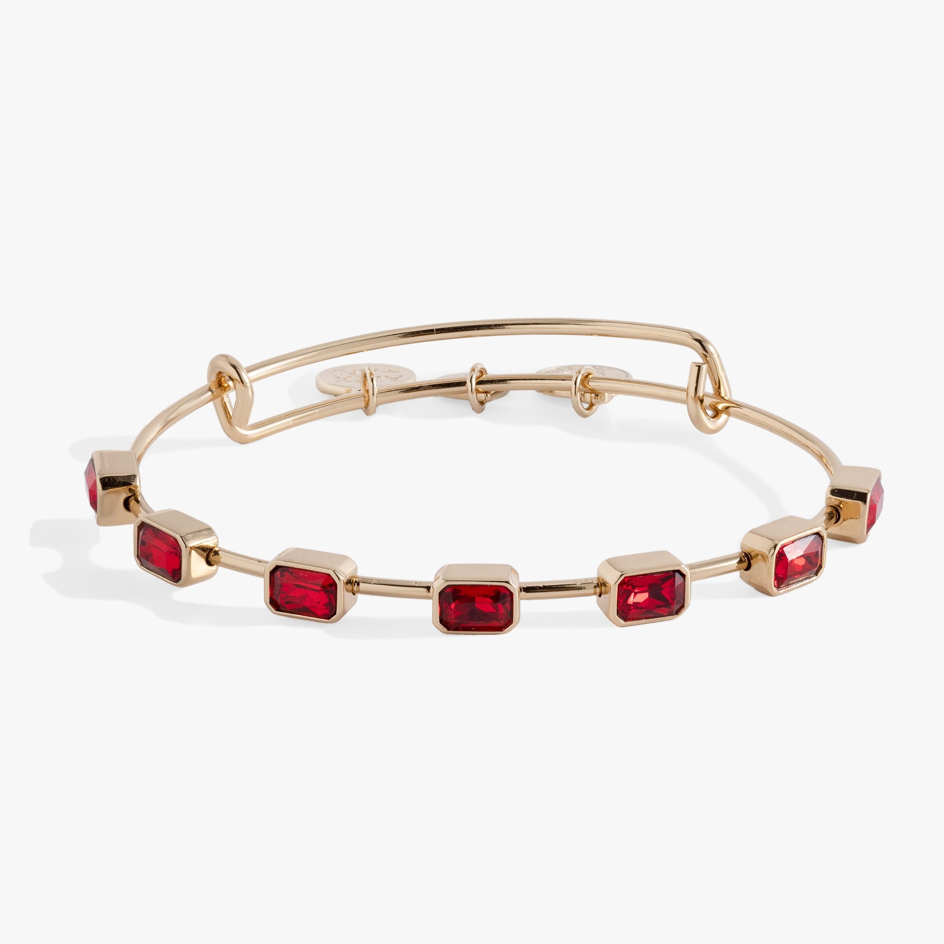 January Birthstone Emerald Cut Bangle Silver