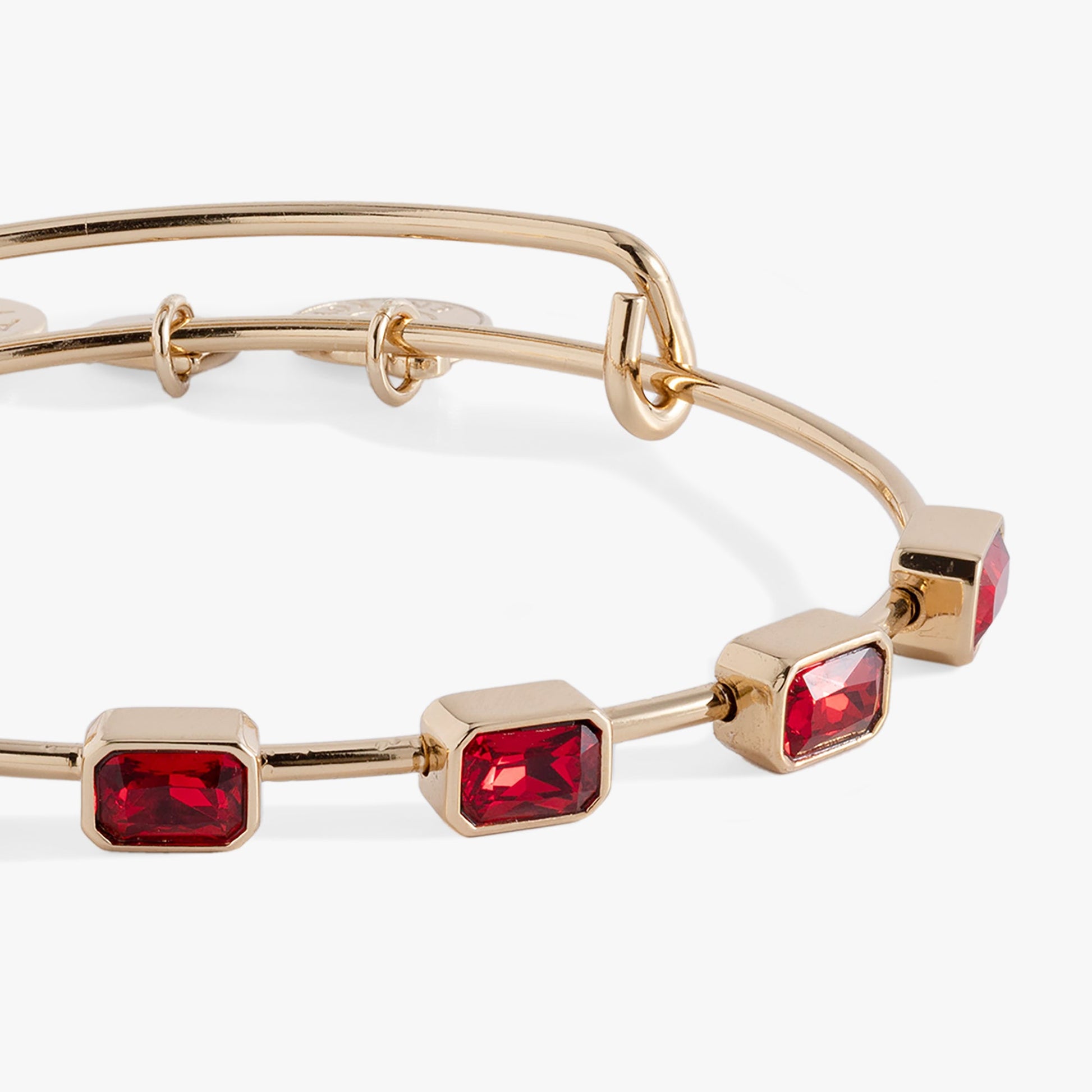 January Birthstone Emerald Cut Bangle Silver