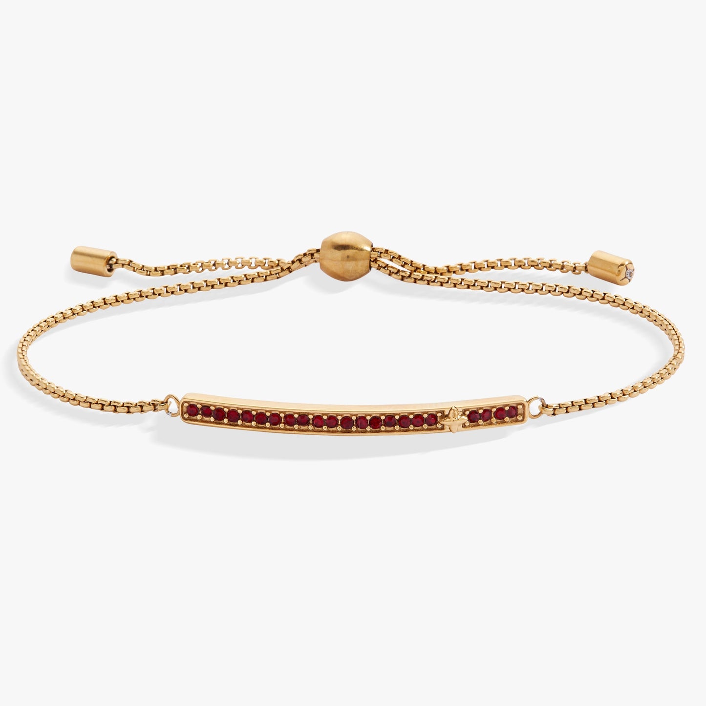 Birthstone Pave Bolo - January Stainless Steel Gold