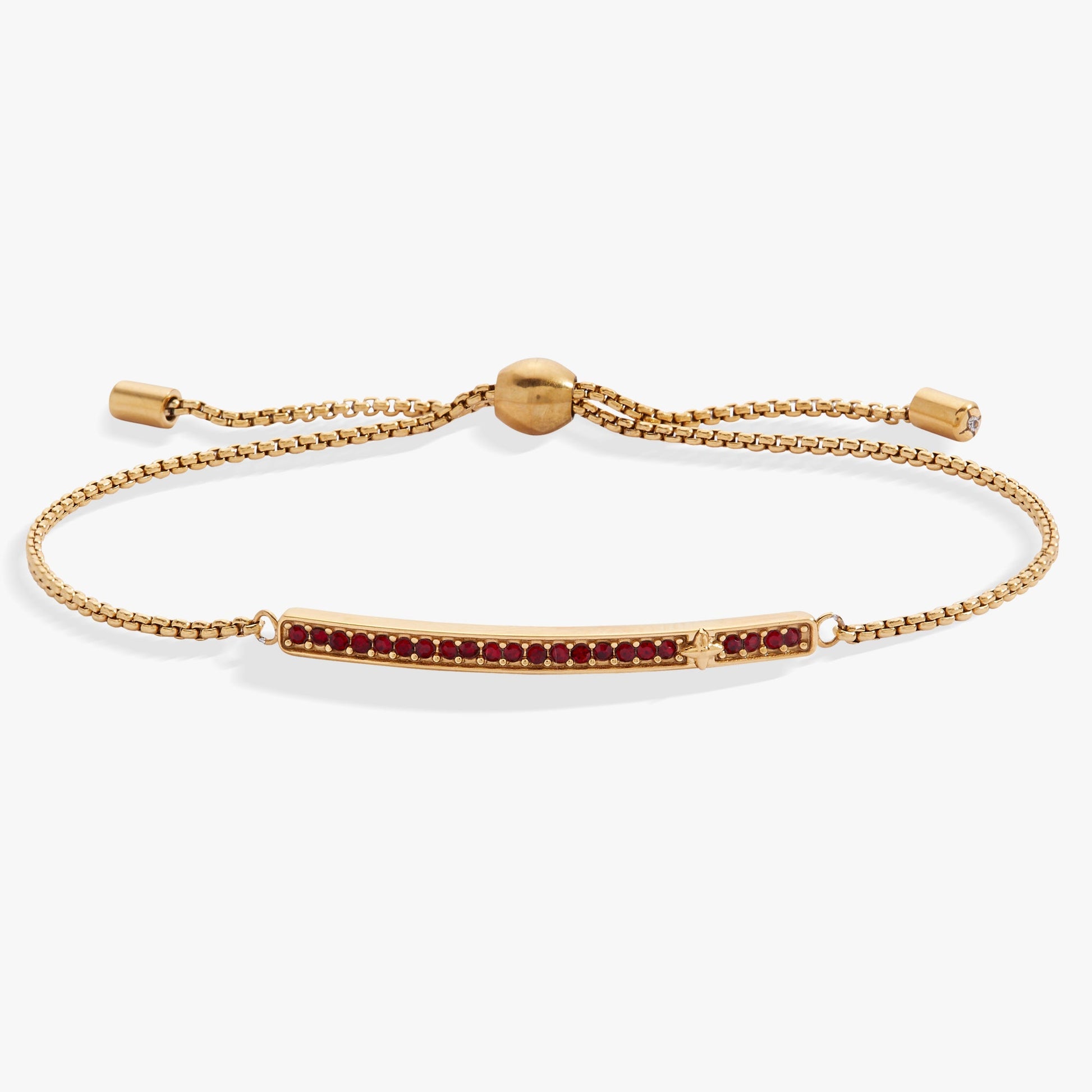Birthstone Pave Bolo - January Stainless Steel Gold