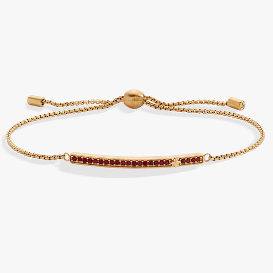 Birthstone Pave Bolo - January Stainless Steel Gold