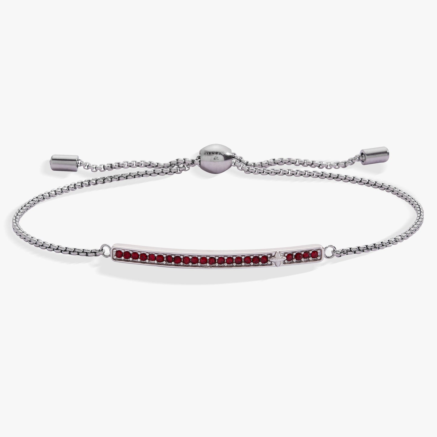 Birthstone Pave Bolo - January Stainless Steel Gold