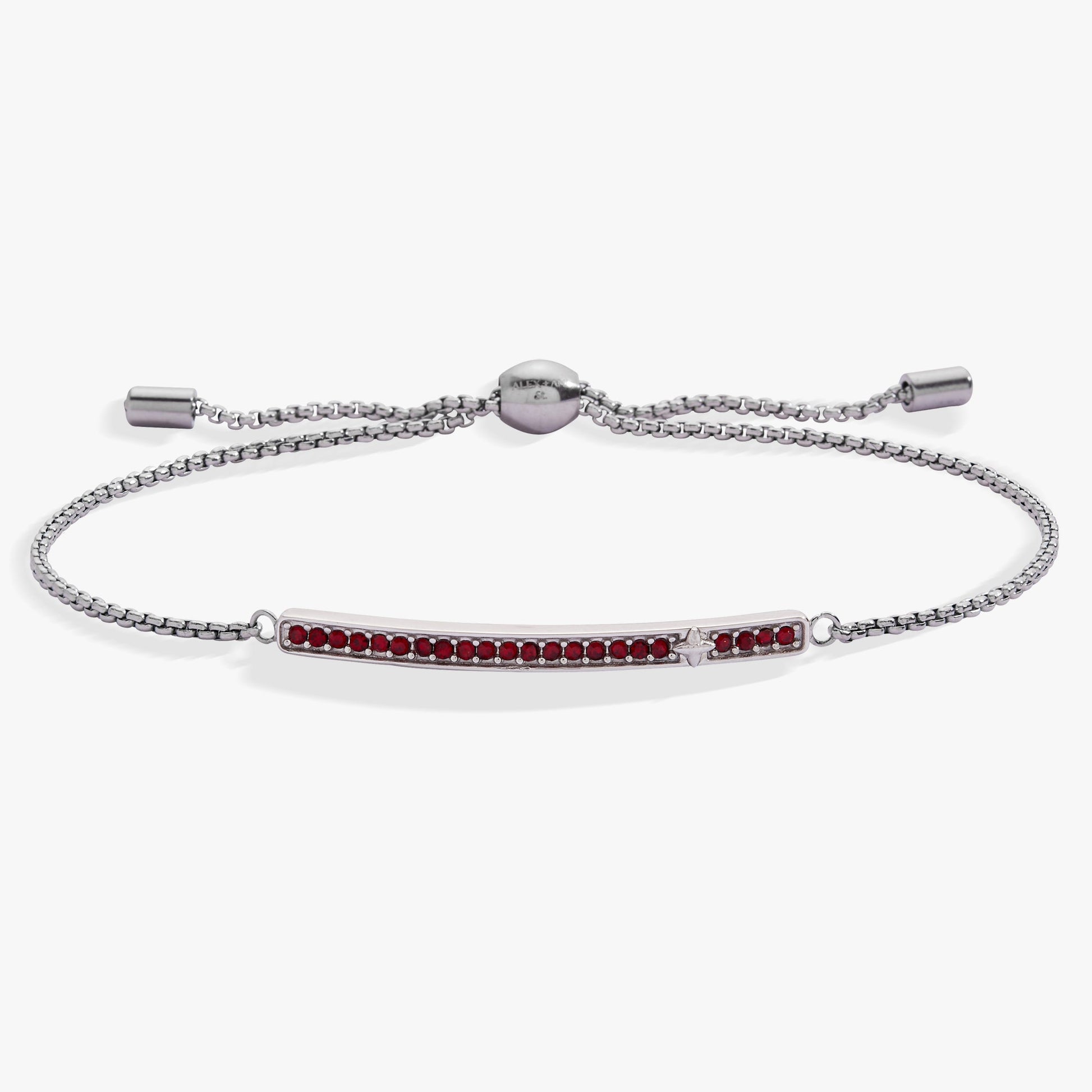 Birthstone Pave Bolo - January Stainless Steel Gold
