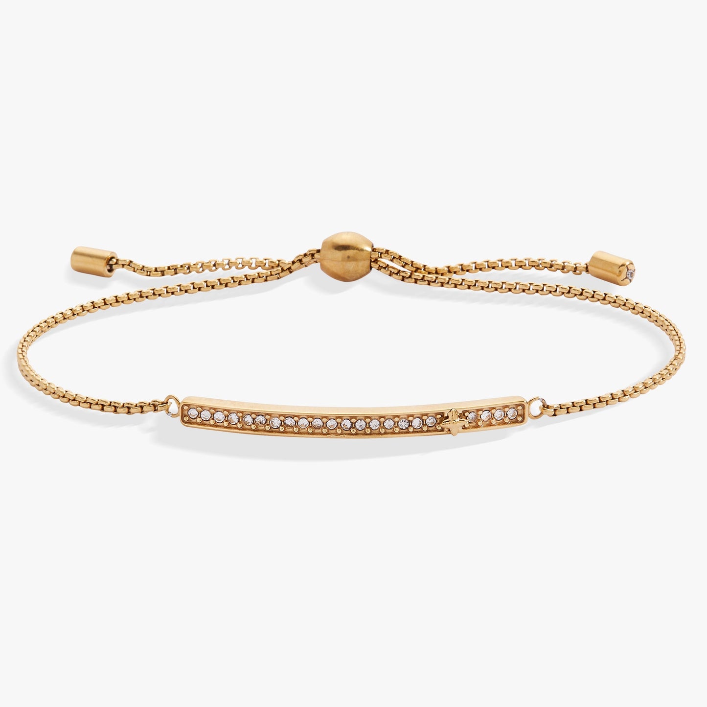 Birthstone Pave Bolo - April Stainless Steel Gold