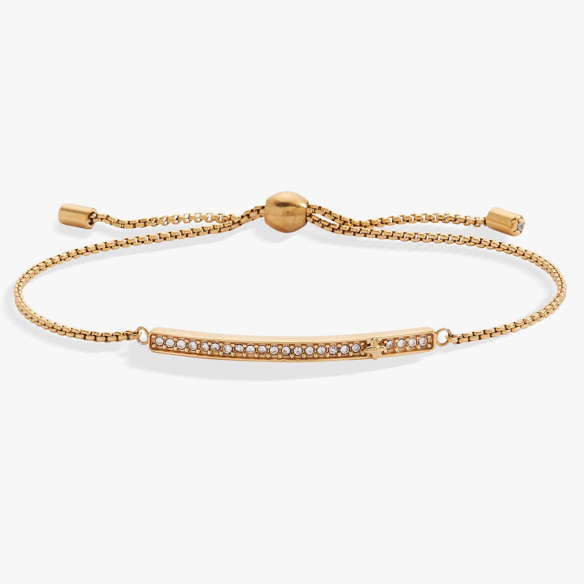 Birthstone Pave Bolo - April Stainless Steel Gold