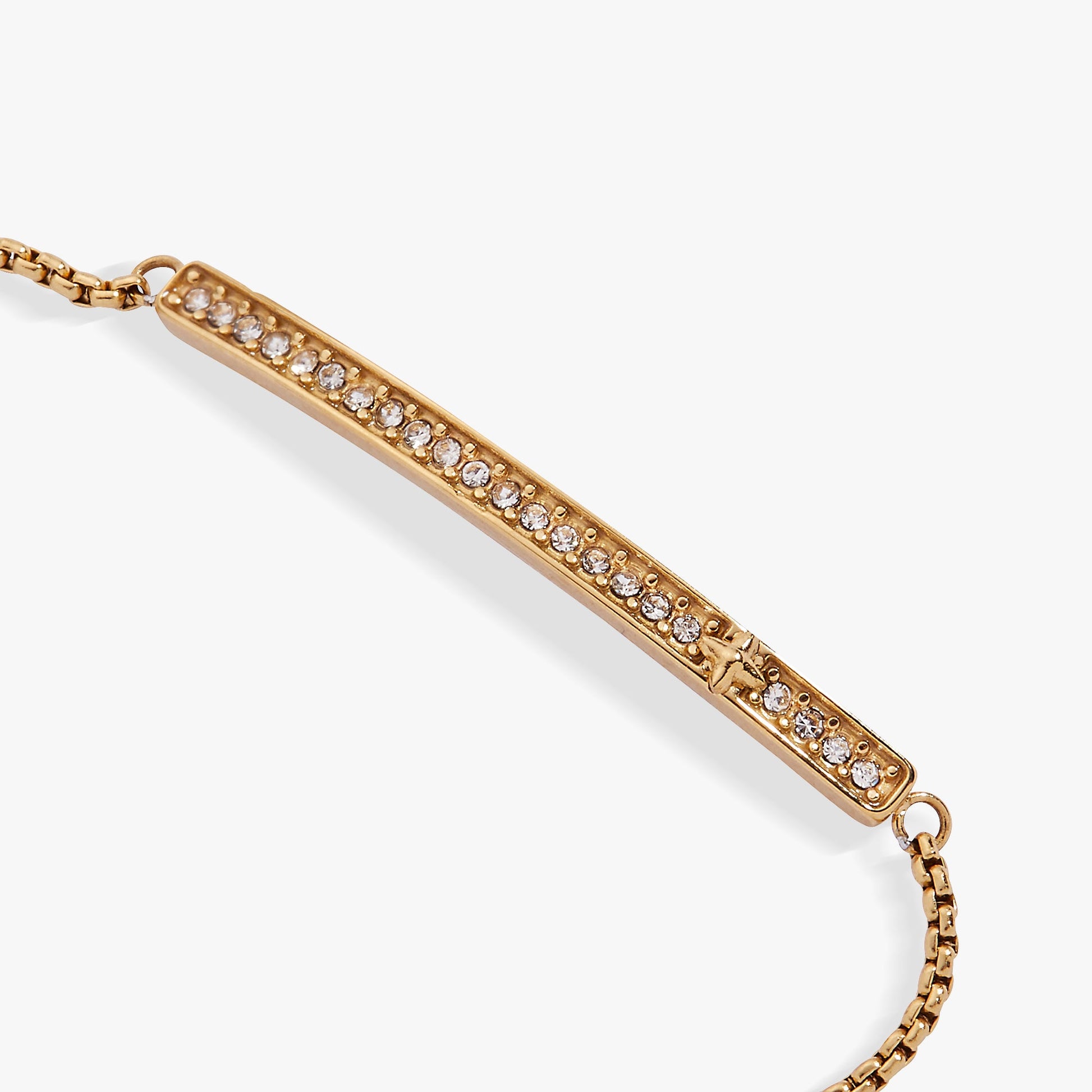 Birthstone Pave Bolo - April Stainless Steel Gold