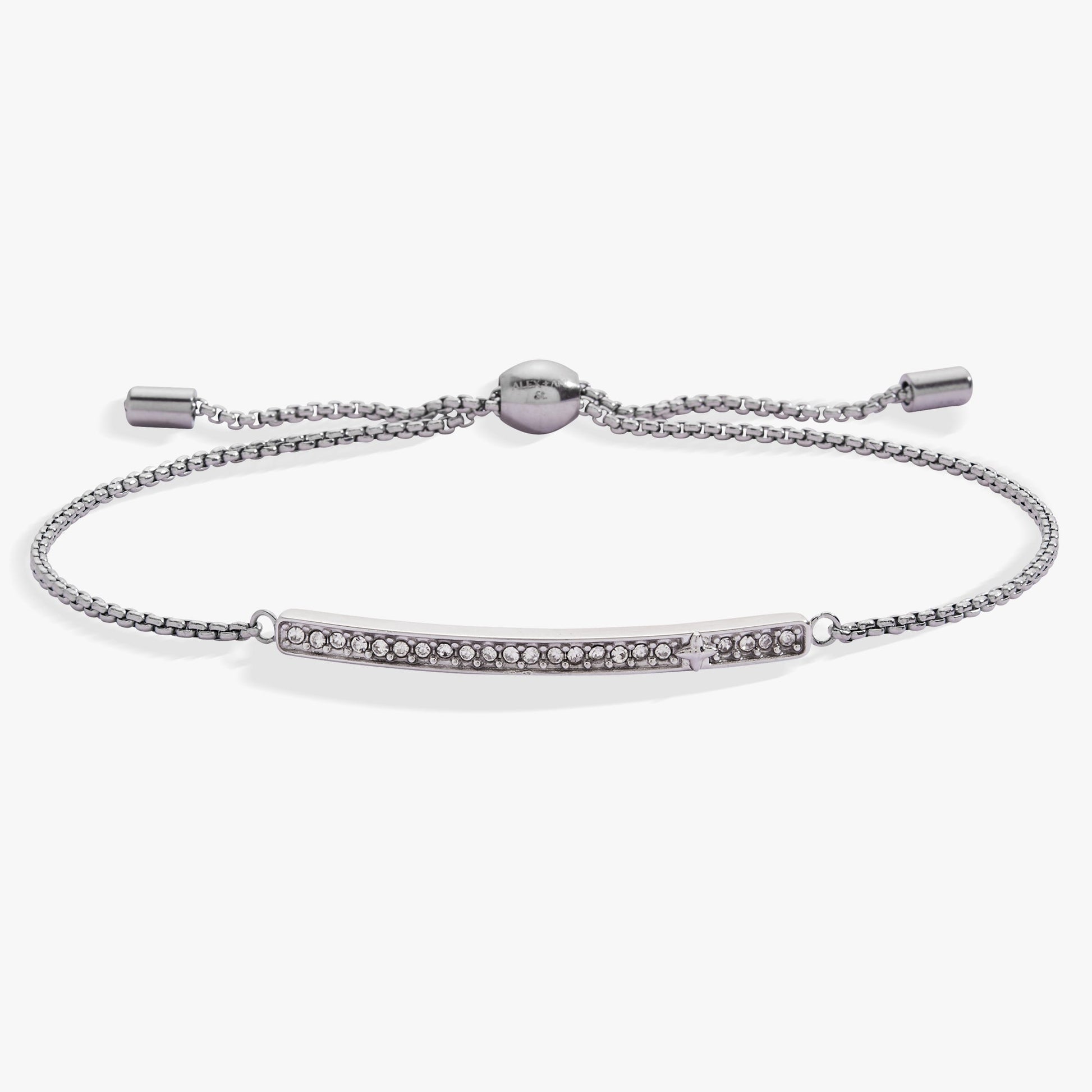 Birthstone Pave Bolo - April Stainless Steel Gold