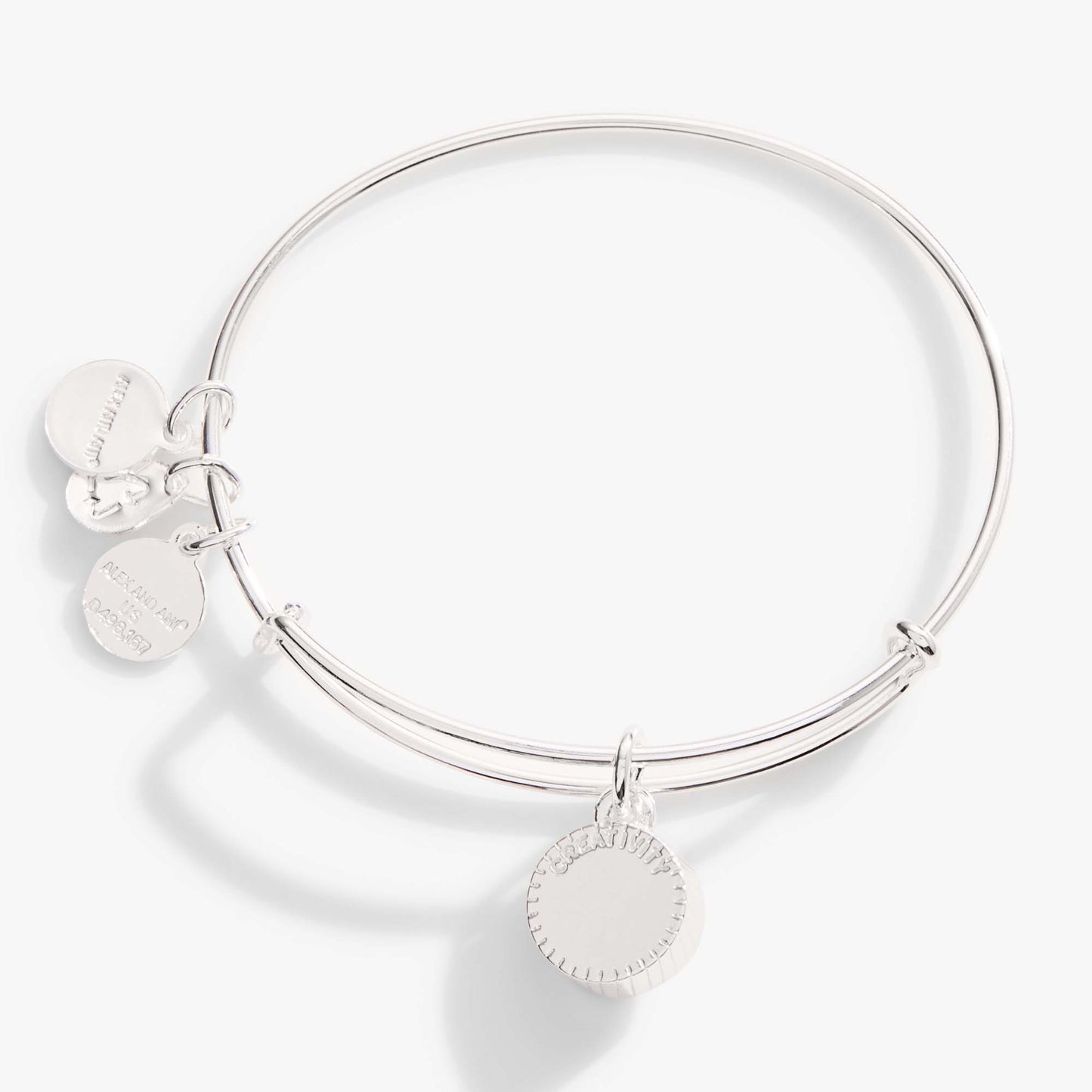 Scarlet January Birthstone Charm Bangle Silver