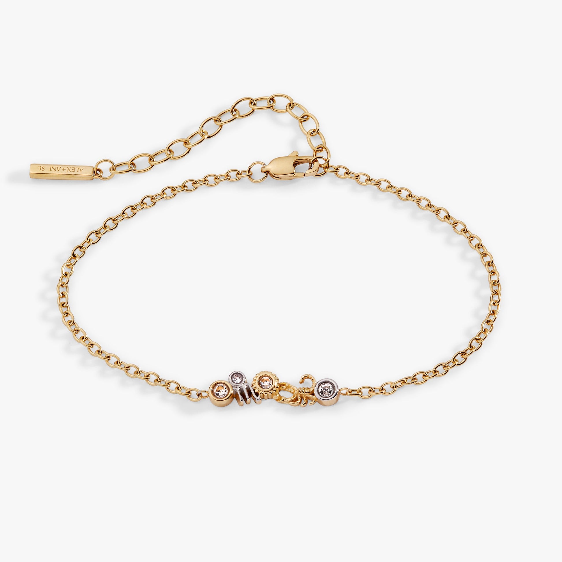 Scorpio Symbol Inline Bracelet Two Tone - Stainless Steel