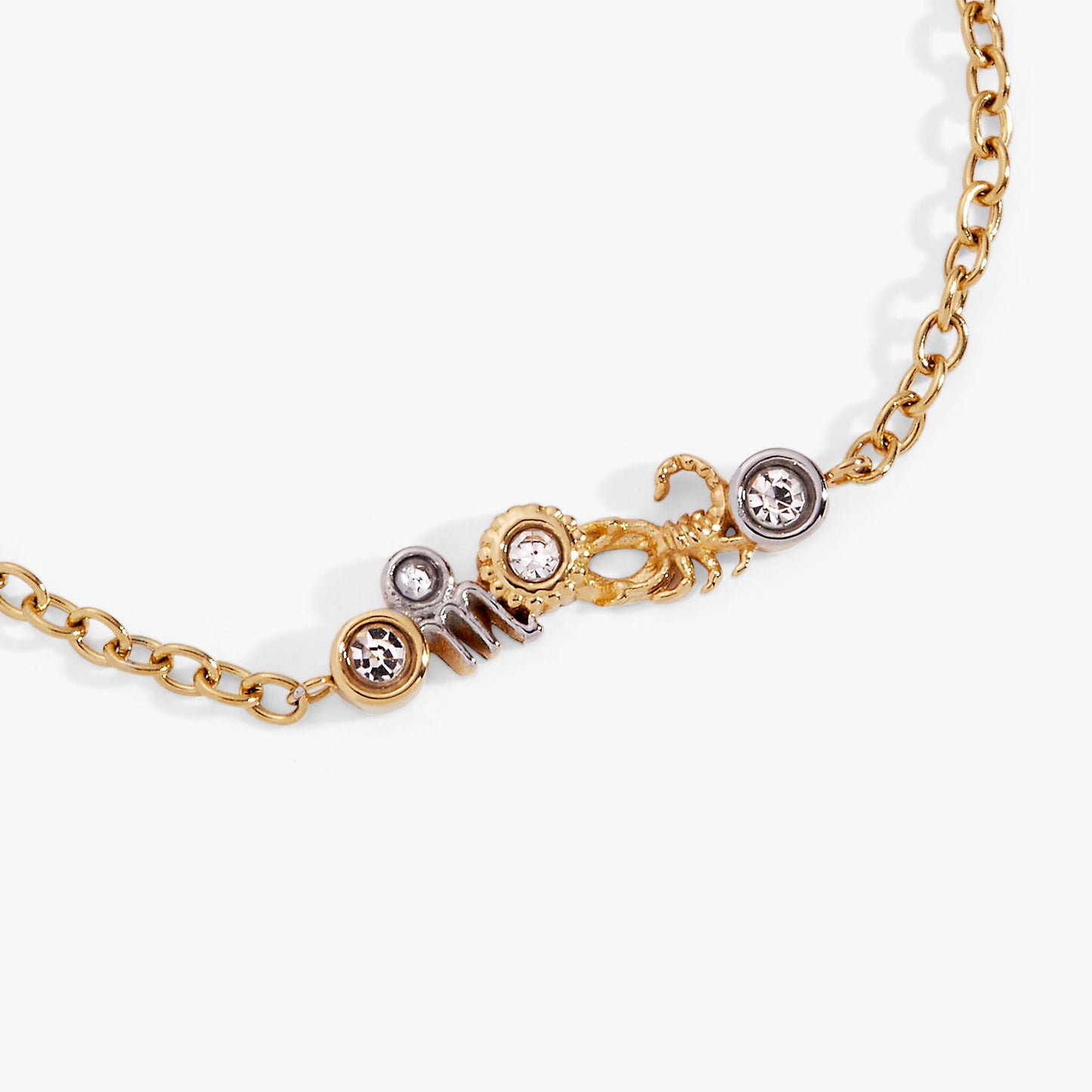Scorpio Symbol Inline Bracelet Two Tone - Stainless Steel