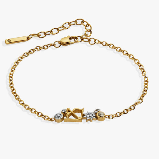 Sagittarius Symbol Inline Bracelet Two Tone - Stainless Steel