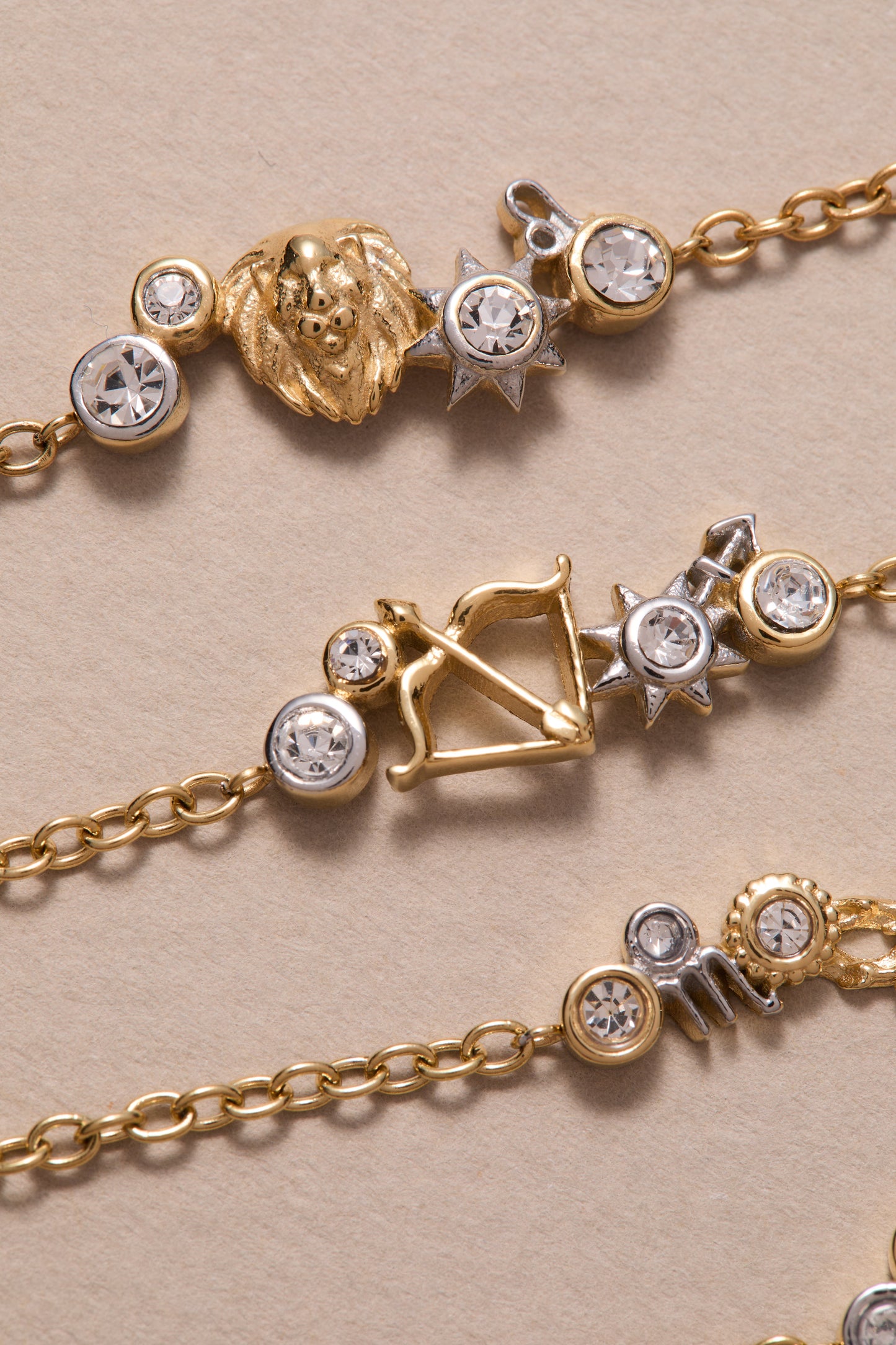 Sagittarius Symbol Inline Bracelet Two Tone - Stainless Steel