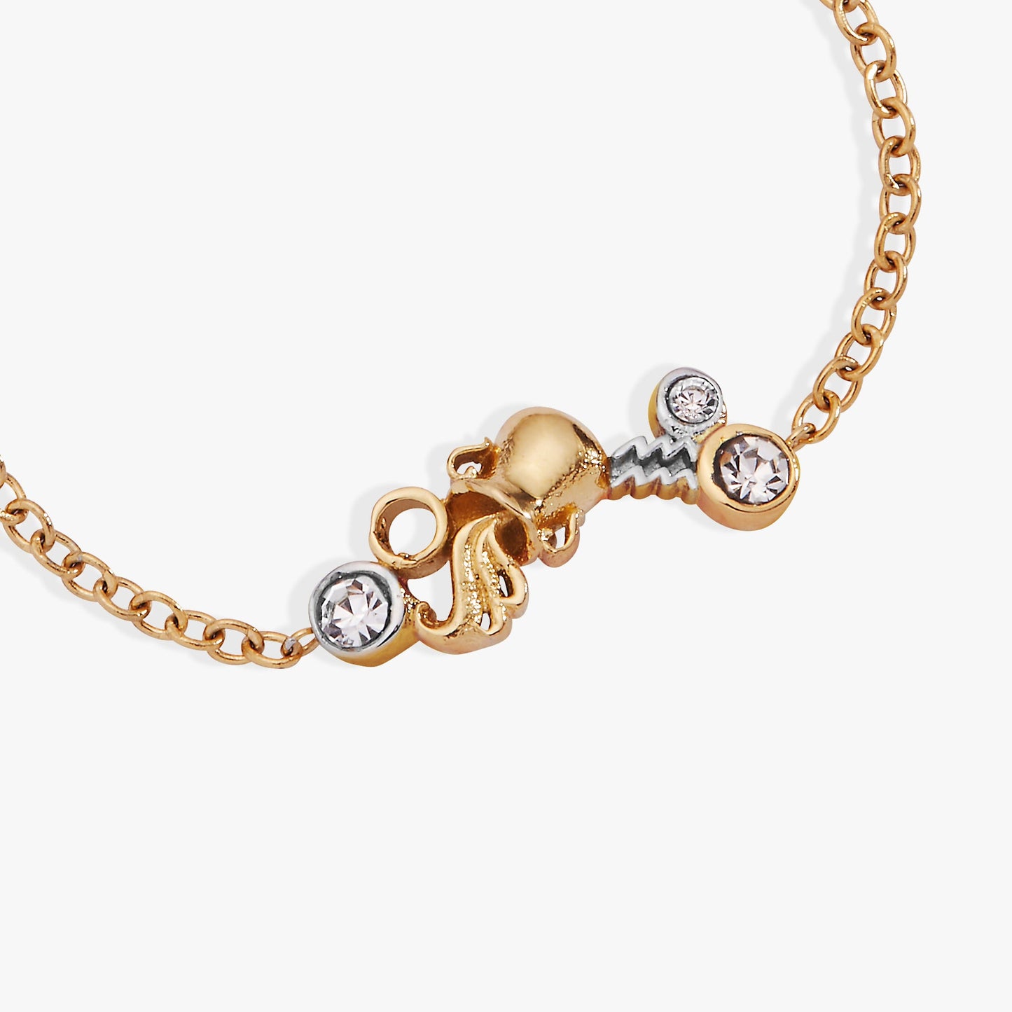 Aquarius Symbol Inline Bracelet Two Tone - Stainless Steel