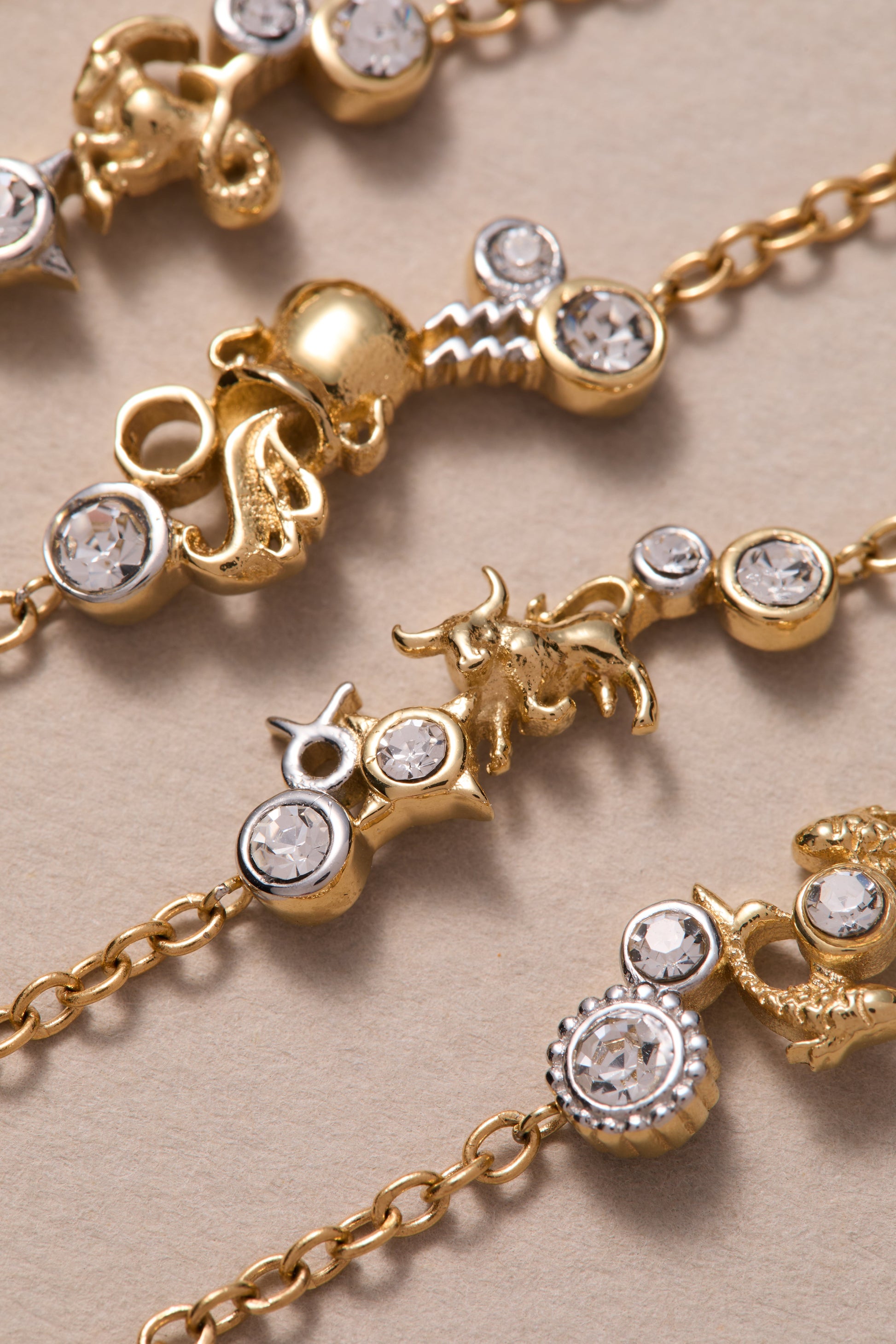 Taurus Symbol Inline Bracelet Two Tone - Stainless Steel