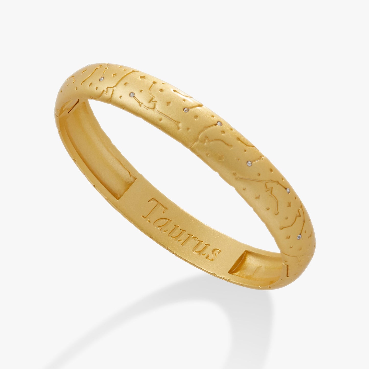 Taurus Zodiac Hinge Bangle Satin Silver