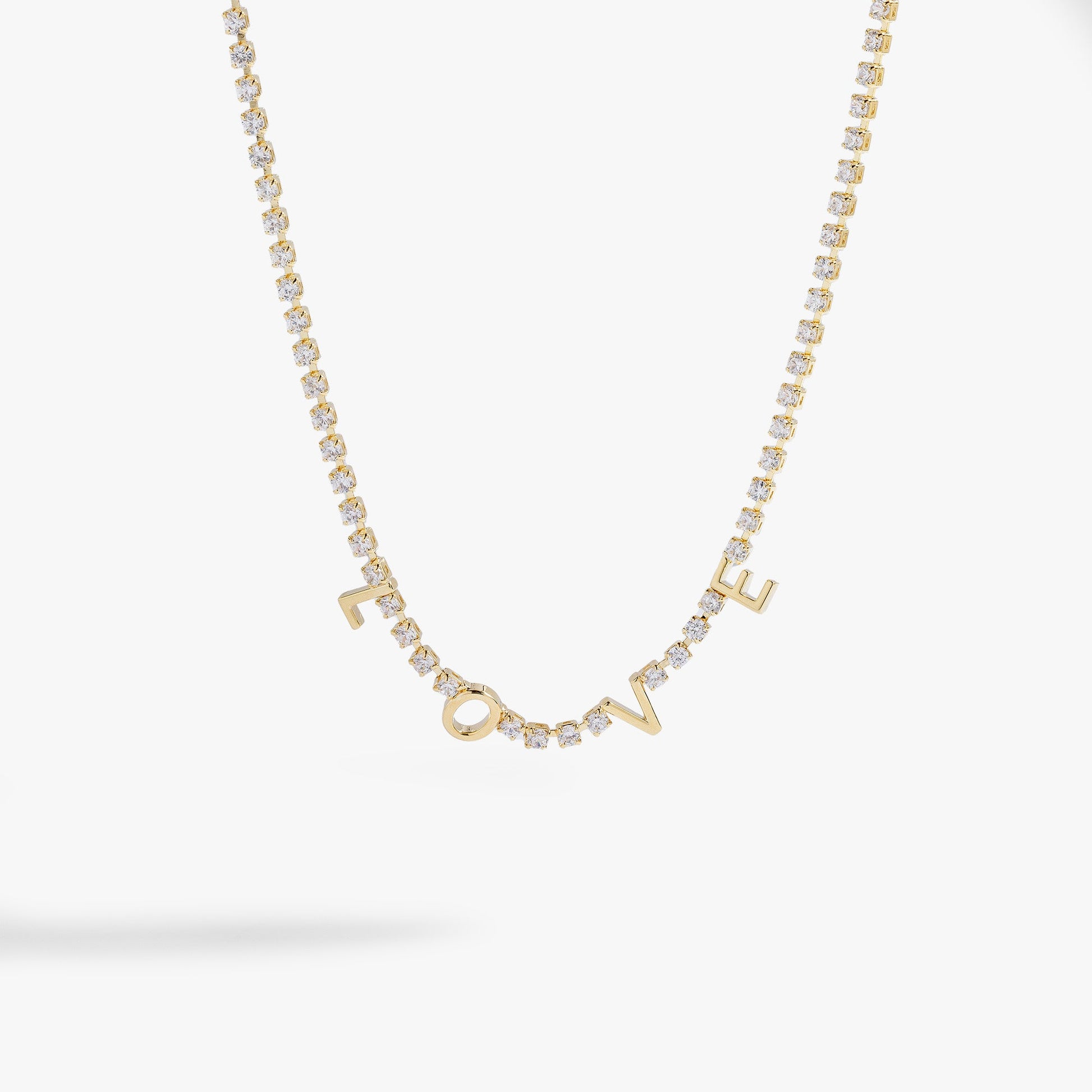 Love Tennis Necklace Gold