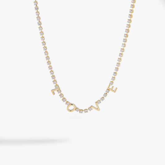Love Tennis Necklace Gold