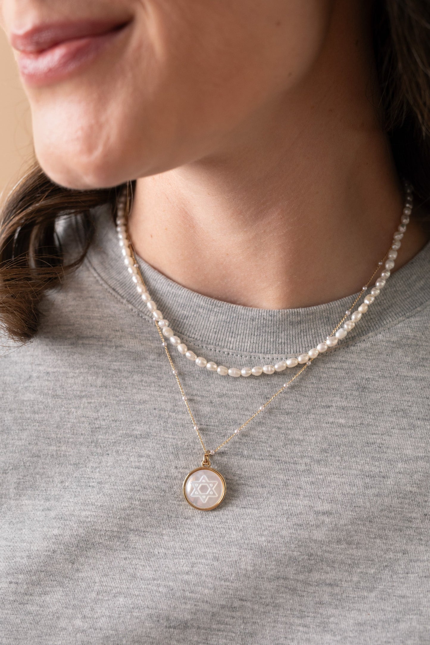 Freshwater Pearl Necklace Stainless Steel Gold