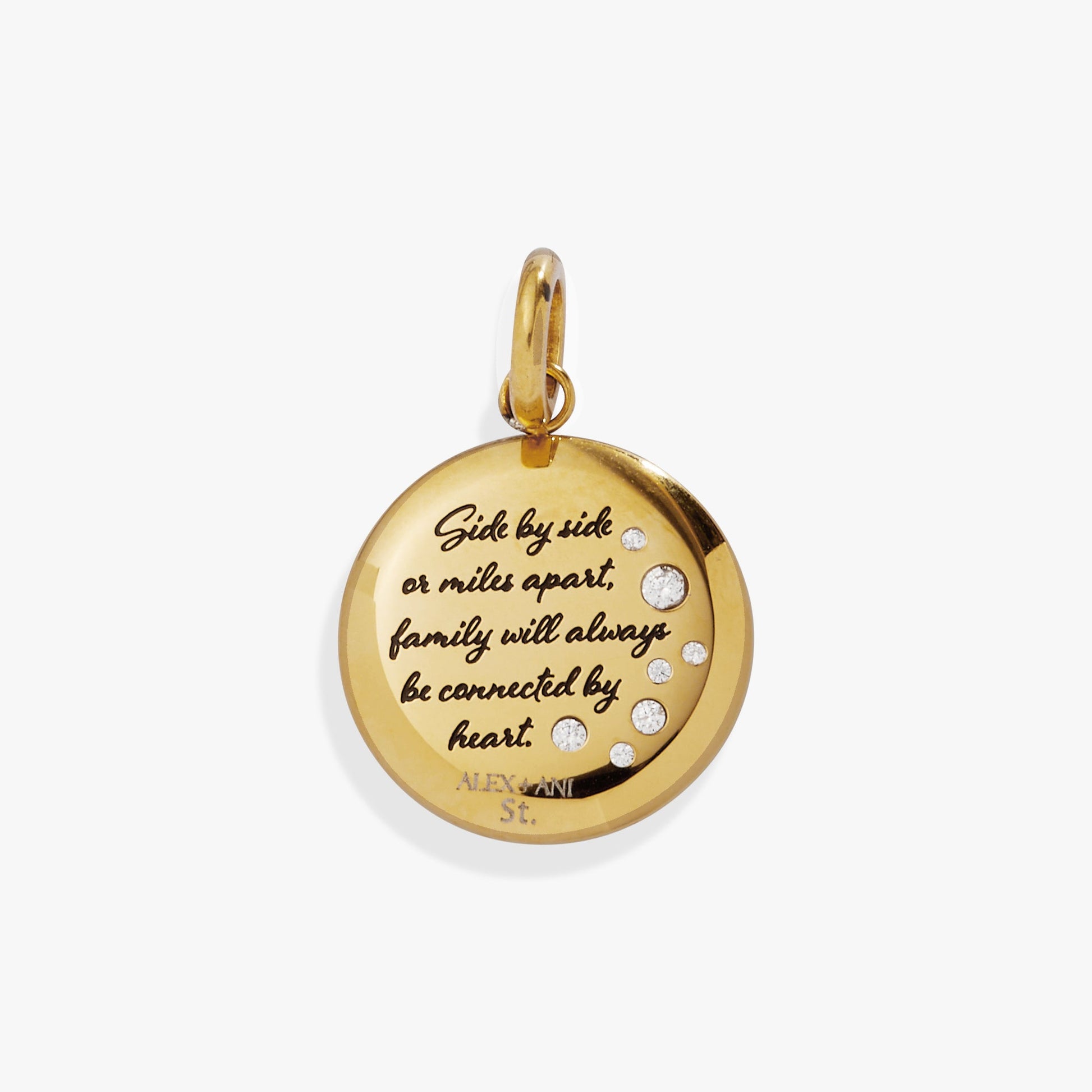Niece Lavender Disc Charm Stainless Steel Gold