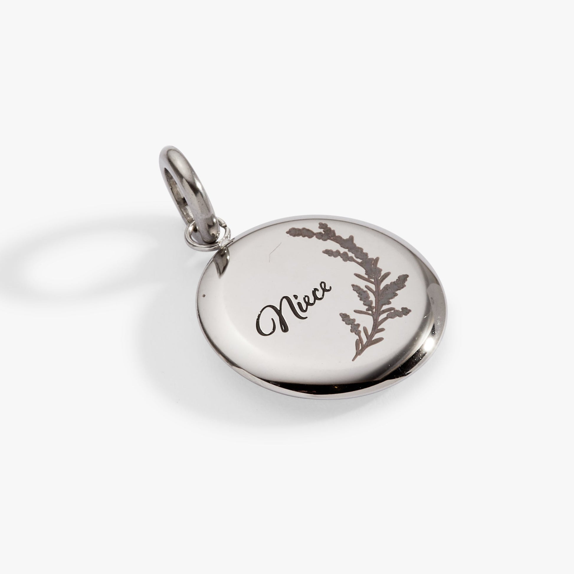 Niece Lavender Disc Charm Stainless Steel Gold