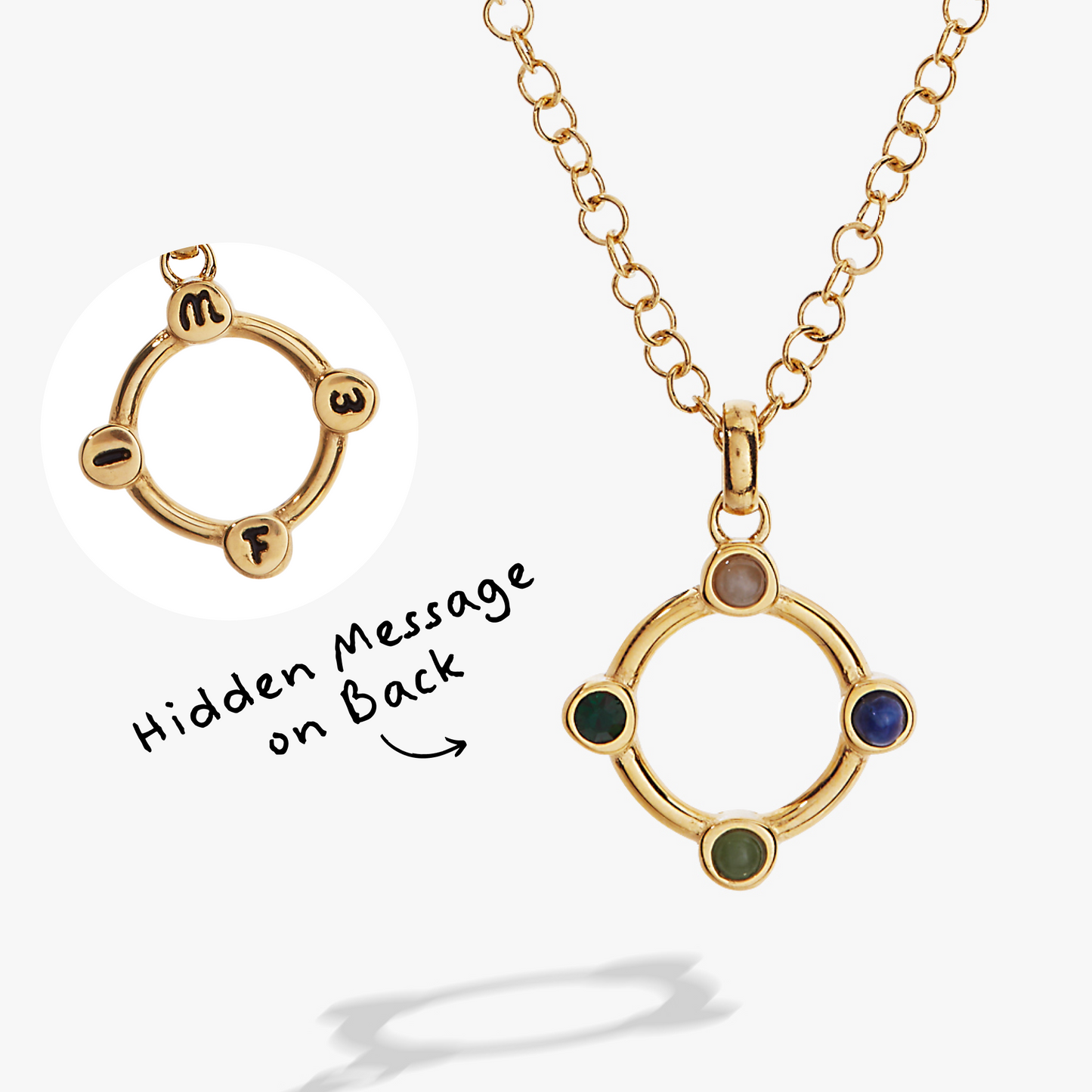 Wife Crystal Necklace Stainless Steel Gold