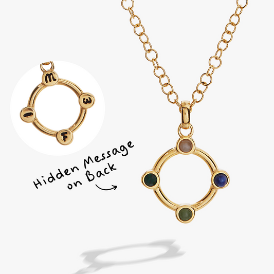 Wife Crystal Necklace Stainless Steel Gold