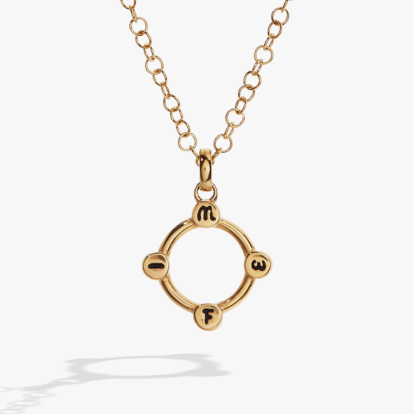 Wife Crystal Necklace Stainless Steel Gold